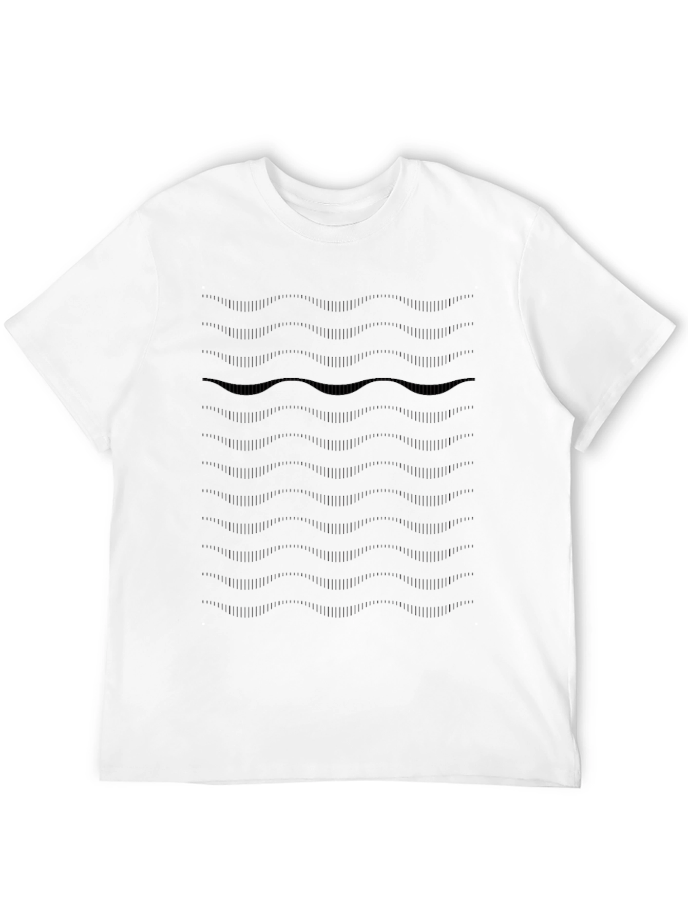 Modern Black Graphic T-Shirt - Subtle Wave Design