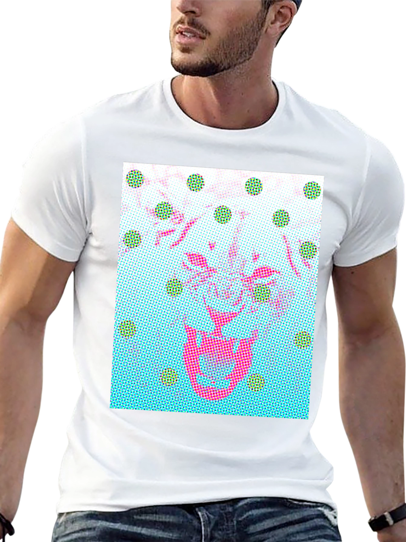 Abstract Graphic Print Crew Neck T-Shirt