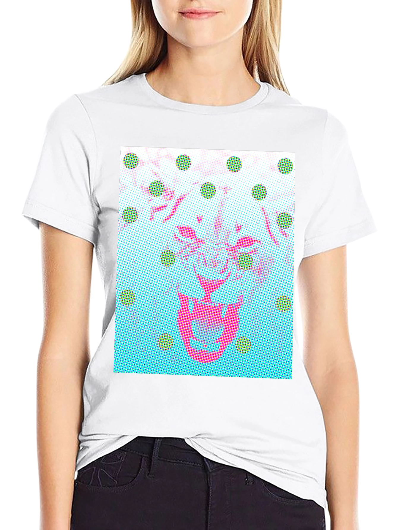 Abstract Graphic Print Crew Neck T-Shirt