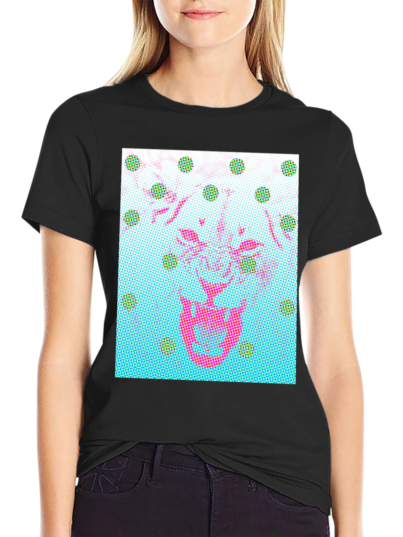 Abstract Graphic Print Crew Neck T-Shirt