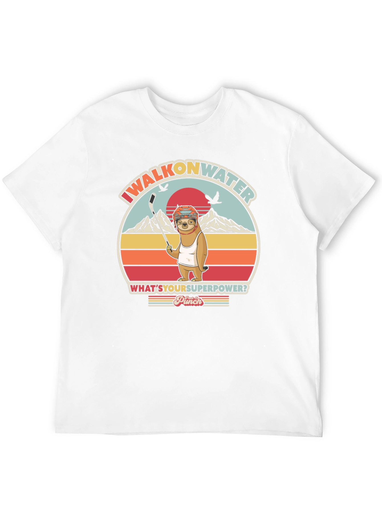 I Walk on Water Funny Sloth Graphic T-Shirt