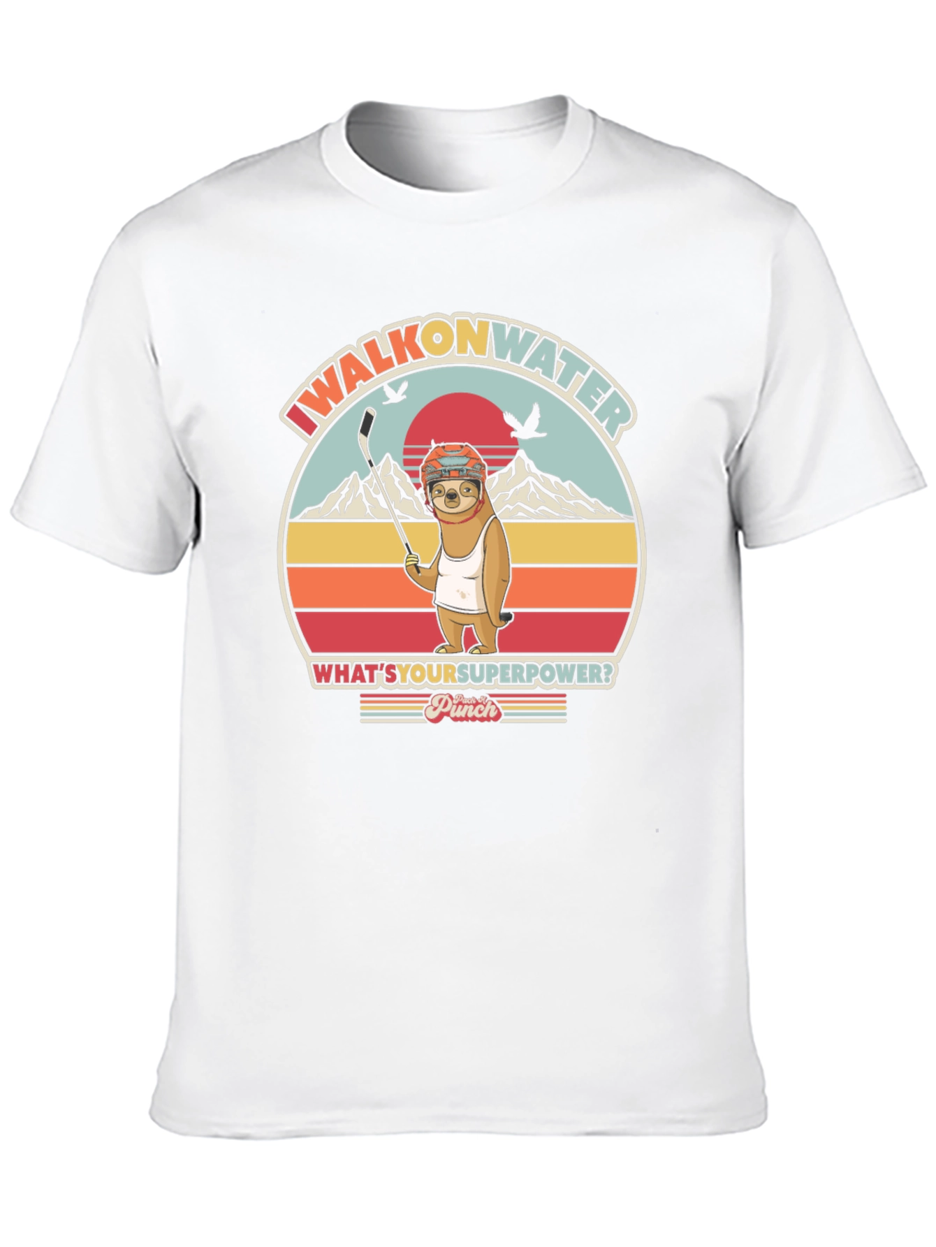 I Walk on Water Funny Sloth Graphic T-Shirt