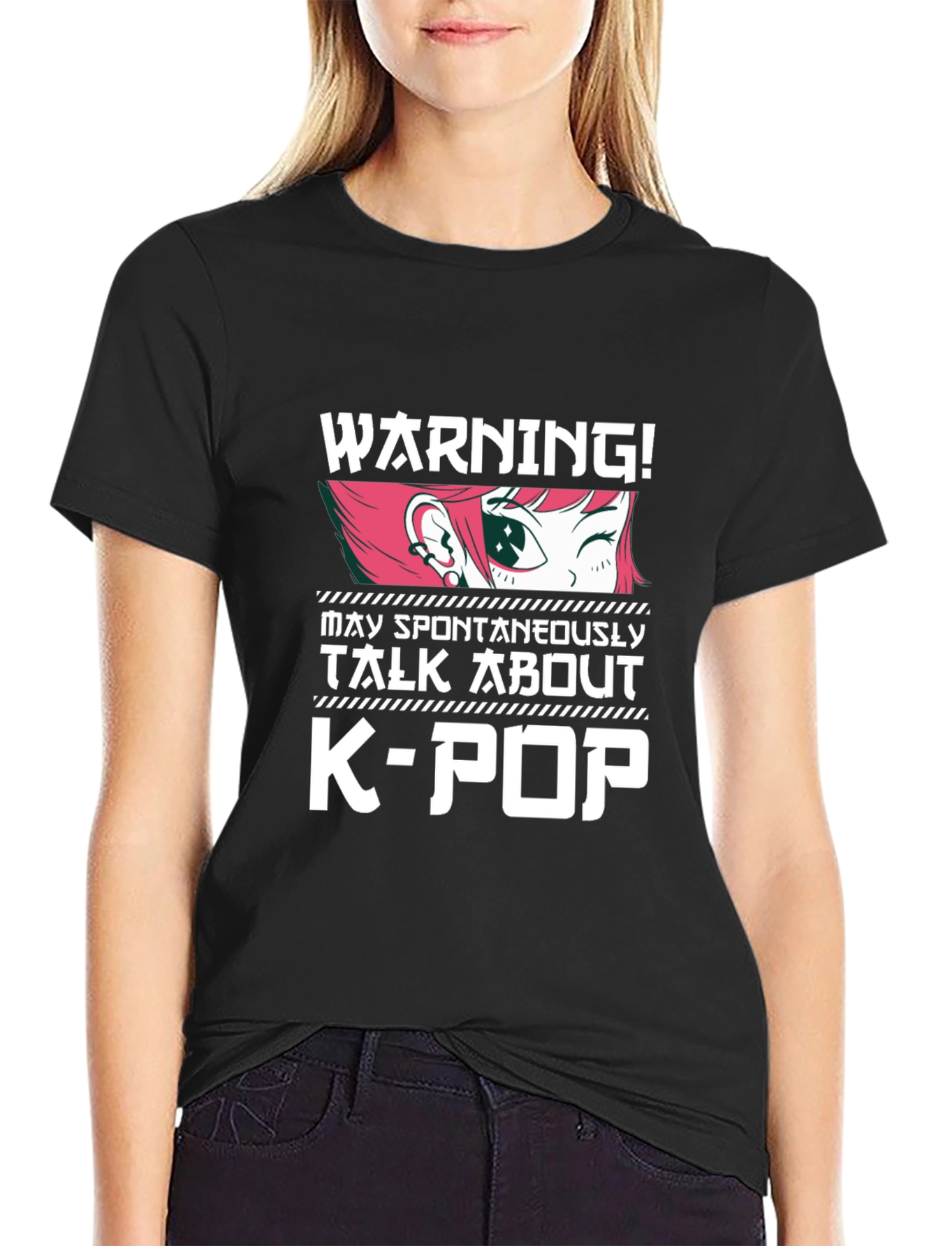 Warning! K-Pop Anime Style Graphic Tee