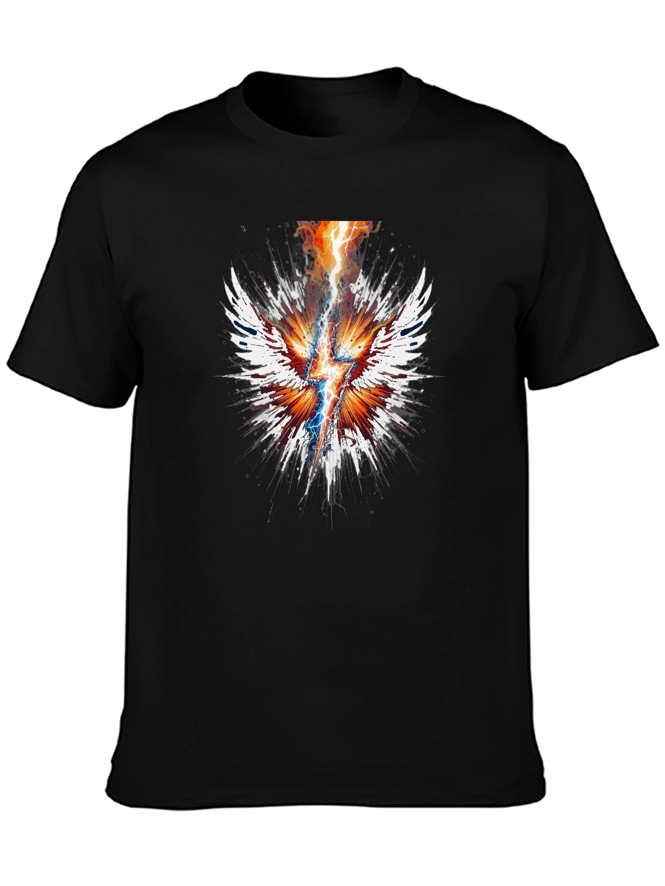 Electric Wings Graphic Tee - Stylish Black T-Shirt