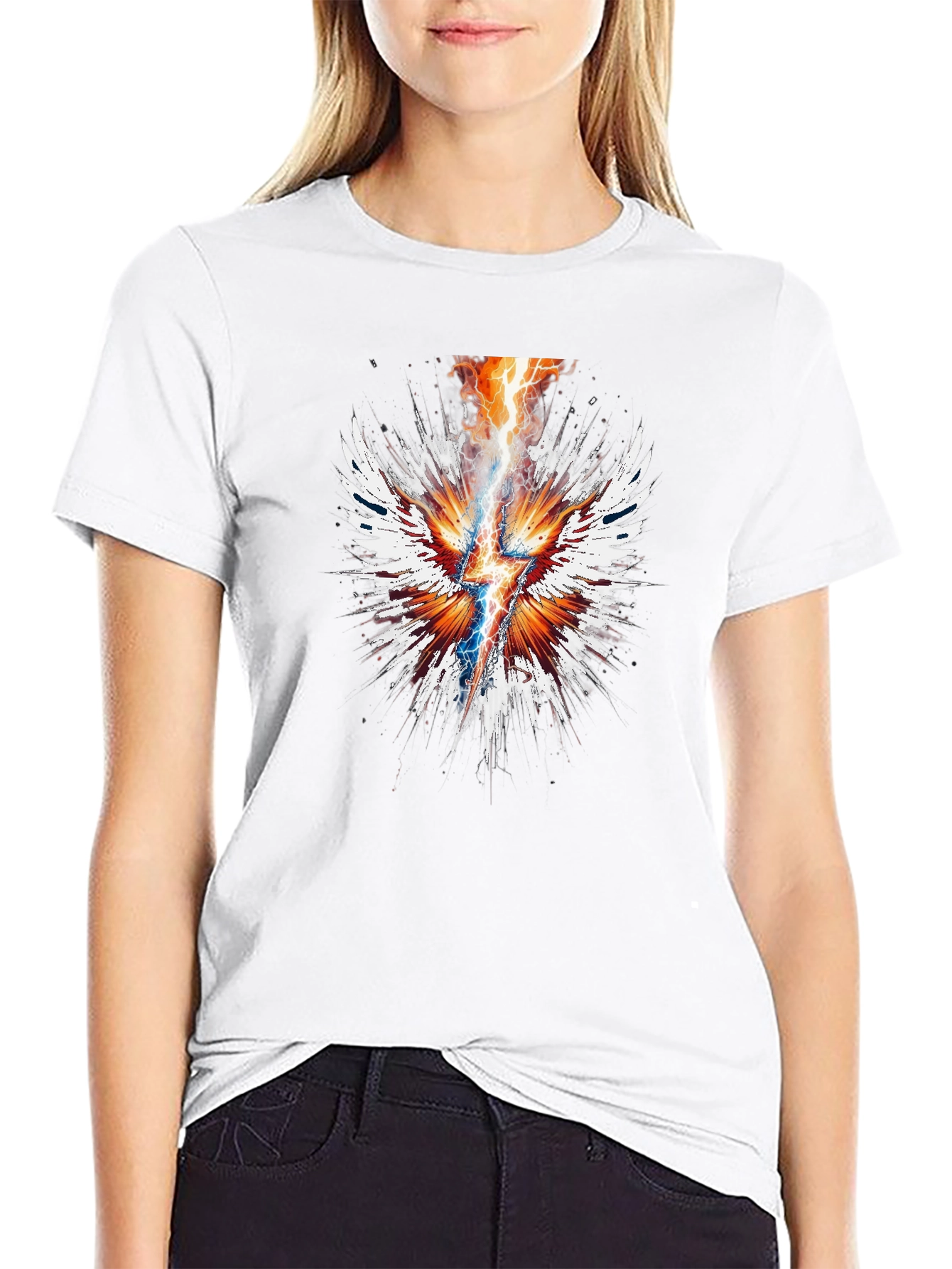 Electric Wings Graphic Tee - Stylish Black T-Shirt