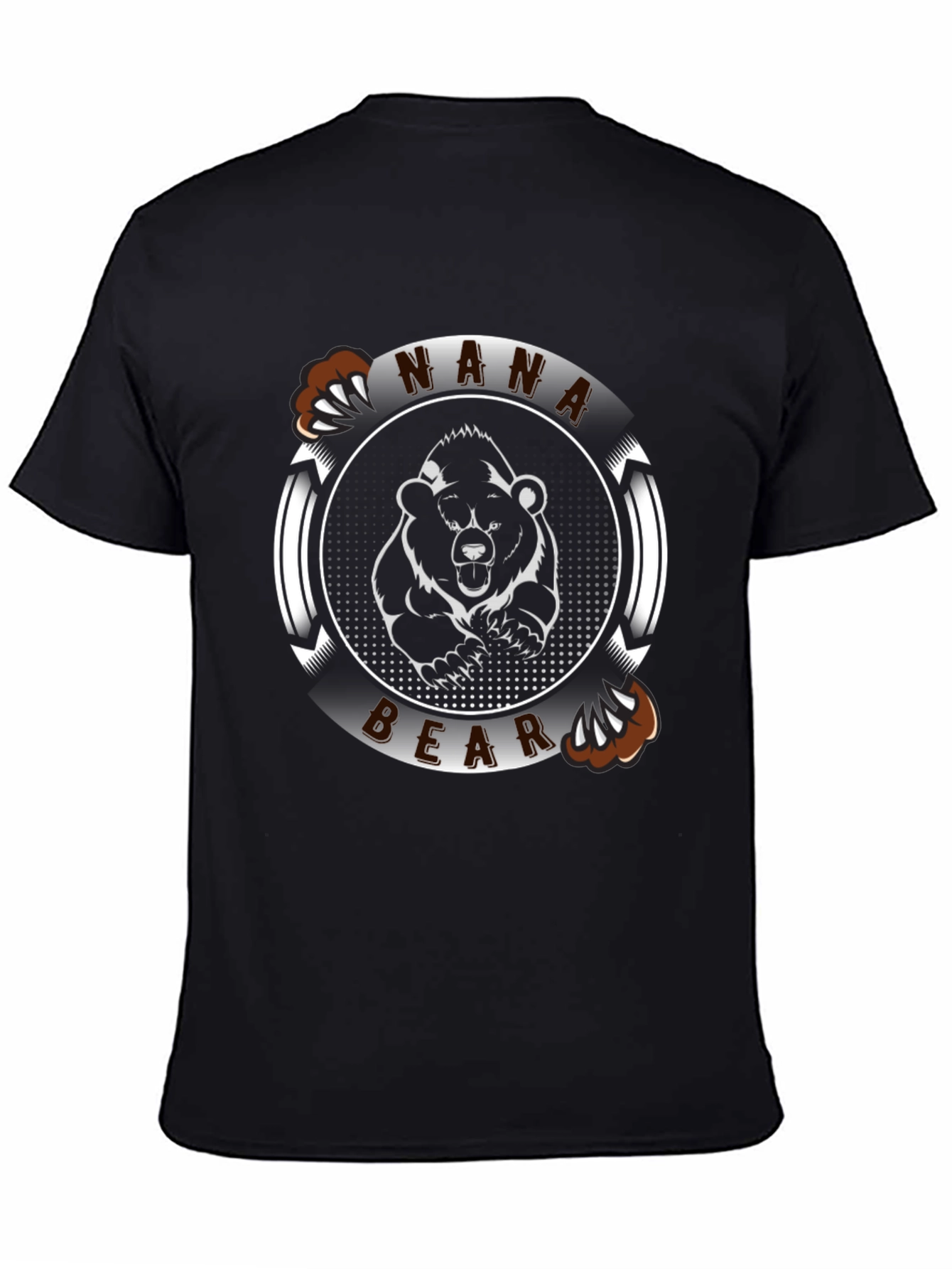 Nana Bear Graphic T-Shirt - Black Cotton Tee