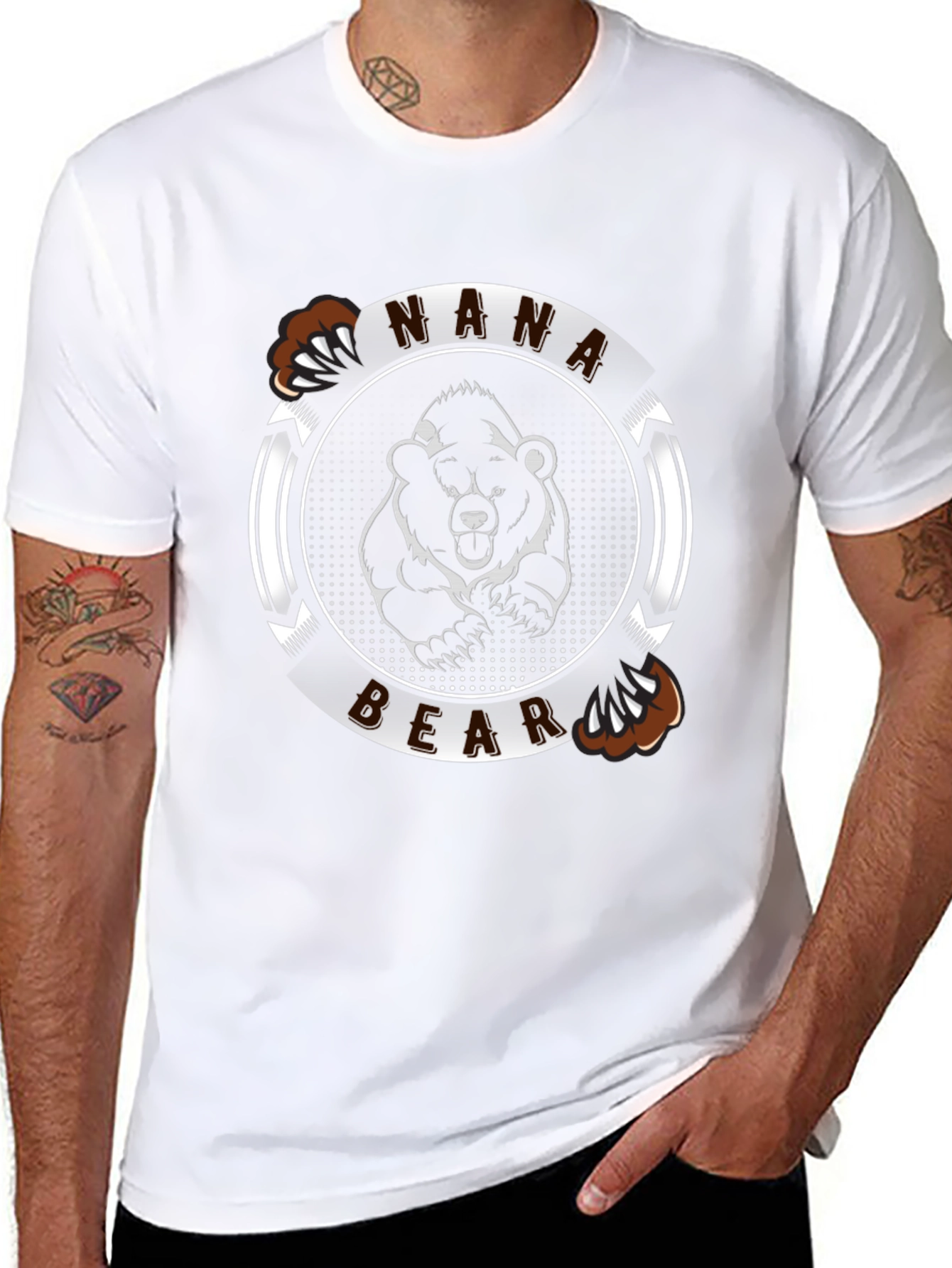 Nana Bear Graphic T-Shirt - Black Cotton Tee