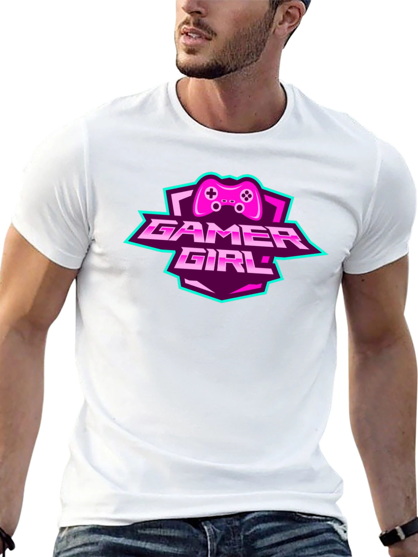 Gamer Girl Graphic Tee - Black Cotton T-Shirt