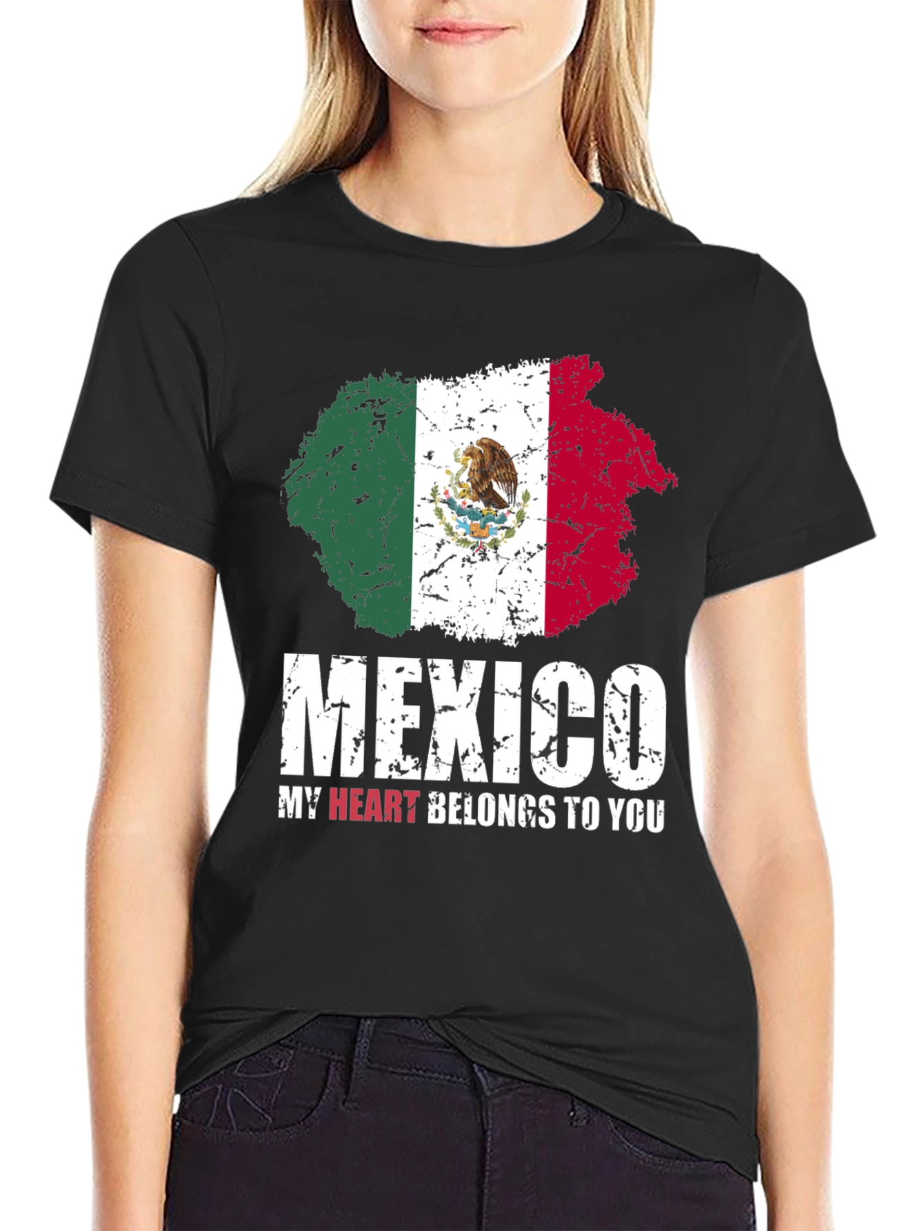 Mexico Flag T-Shirt - My Heart Belongs to You