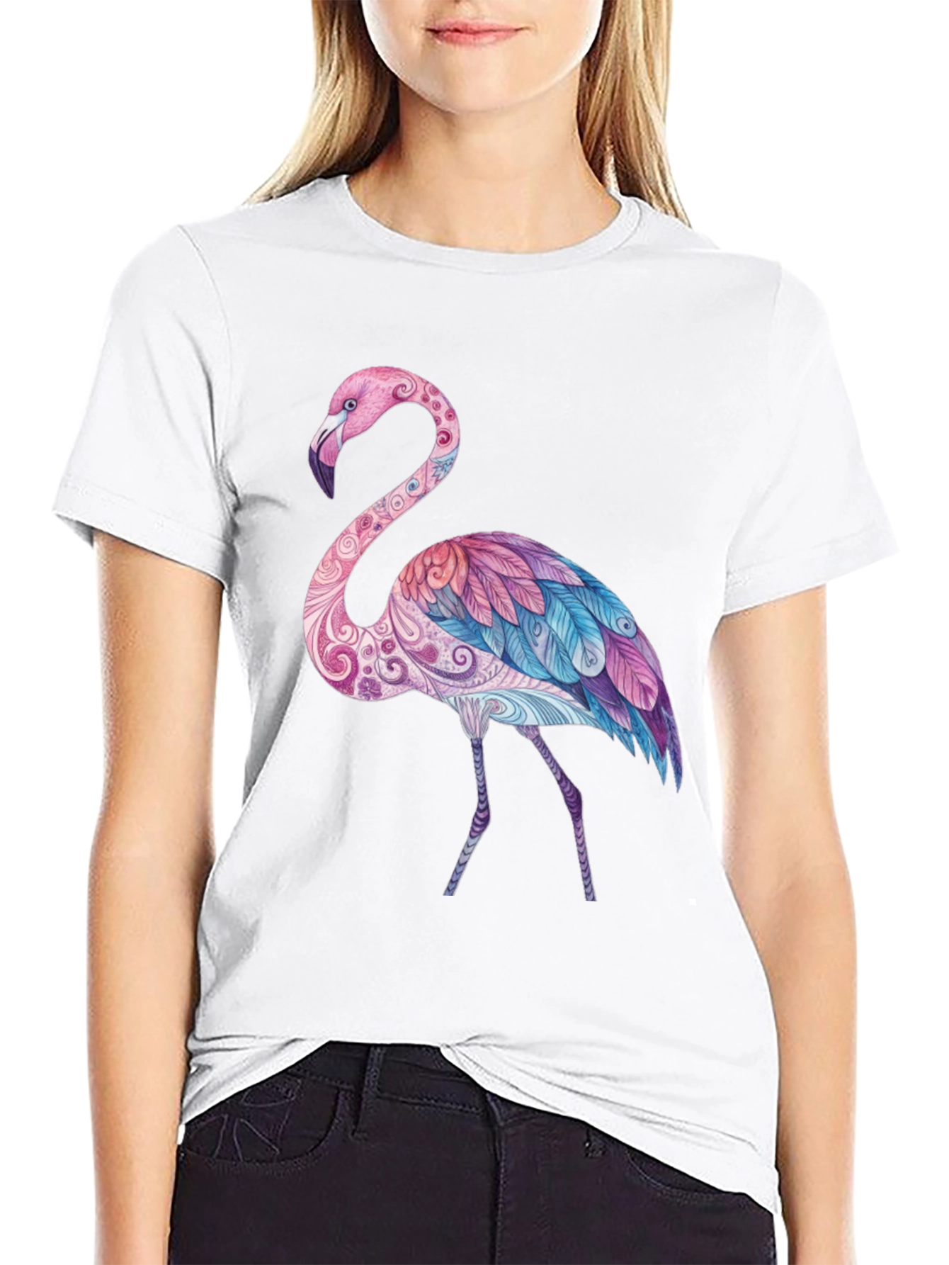 Flamingo Graphic Black T-Shirt
