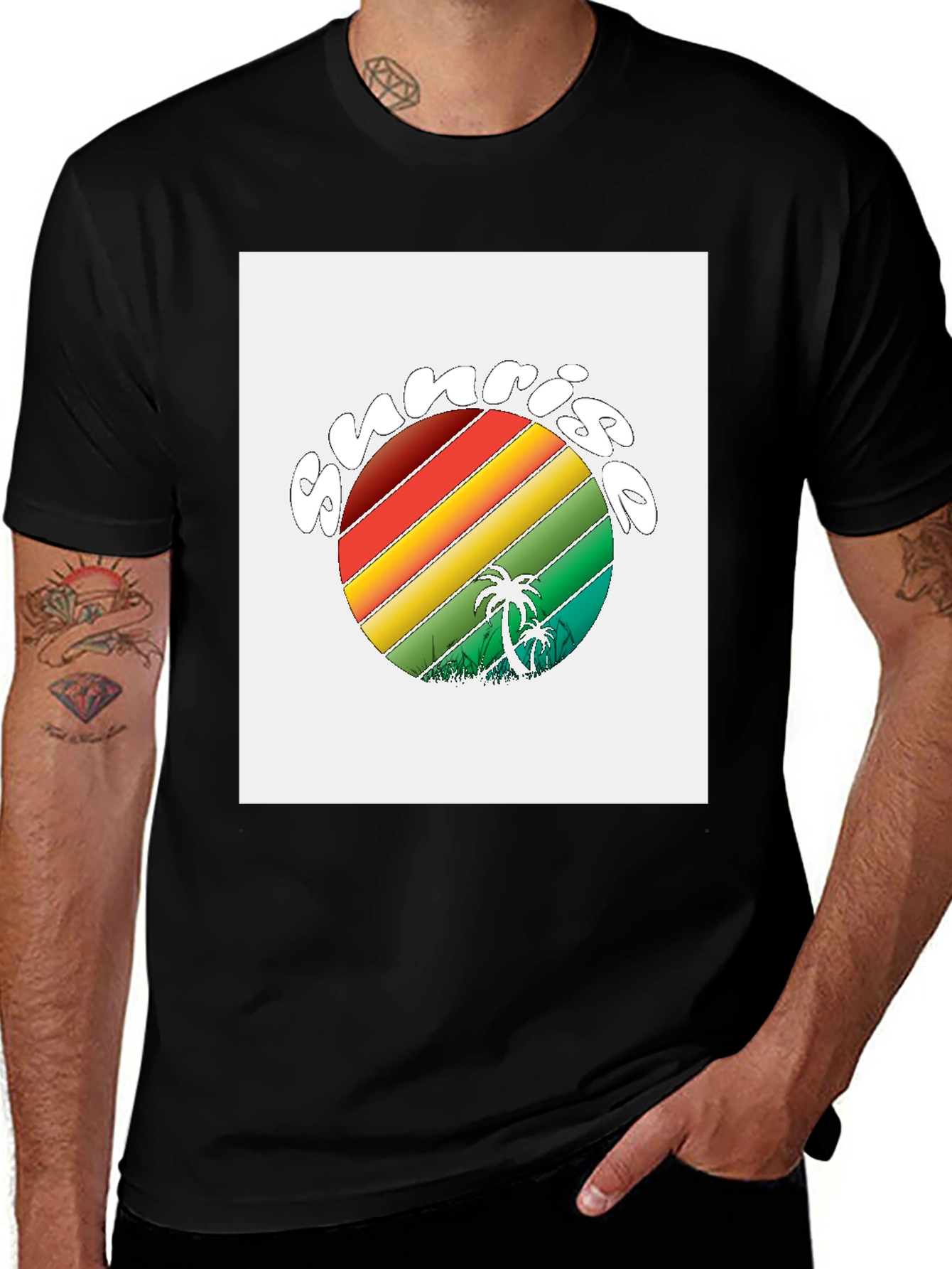 Retro Sunrise Palm Tree T-Shirt