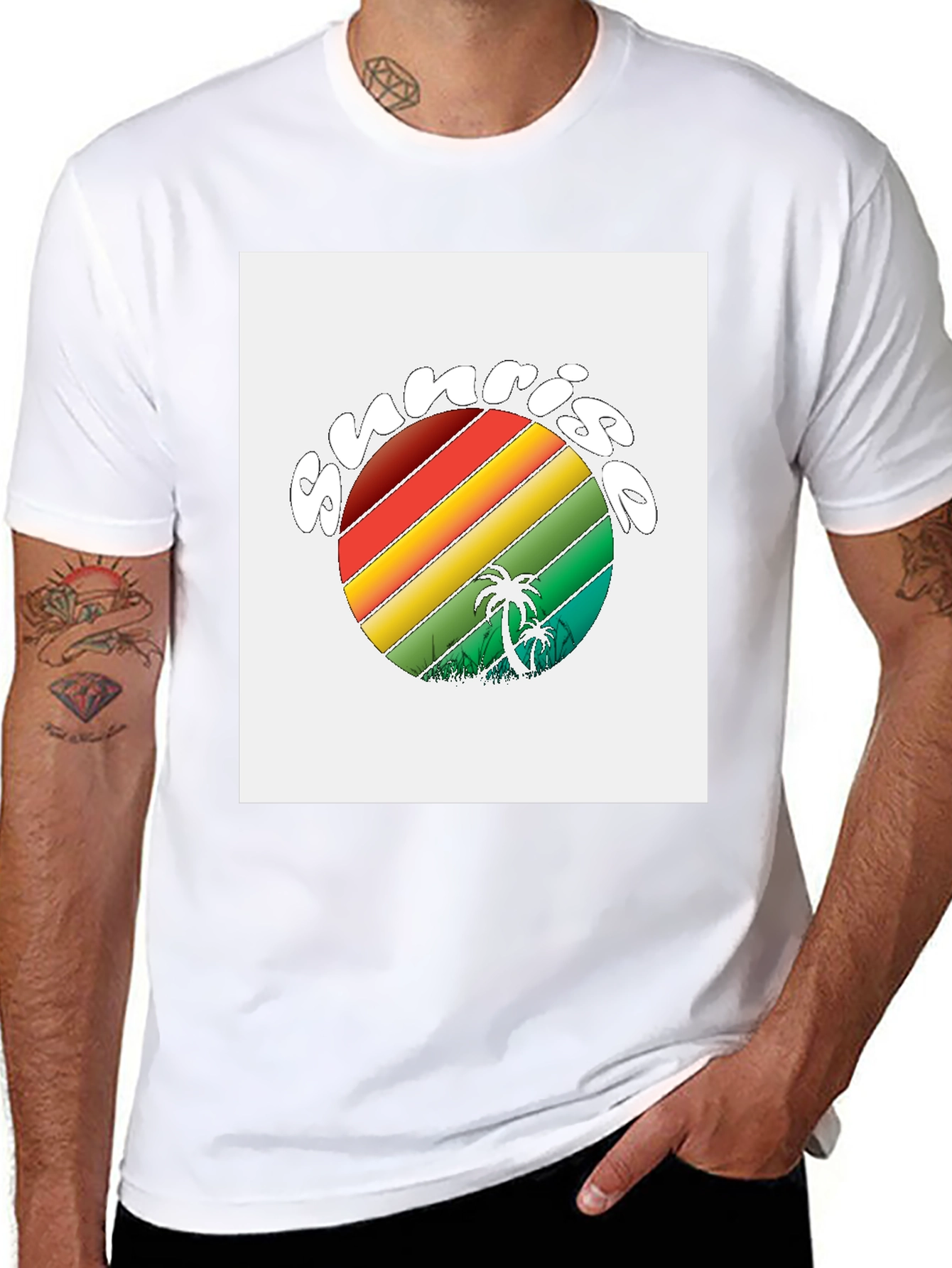 Retro Sunrise Palm Tree T-Shirt