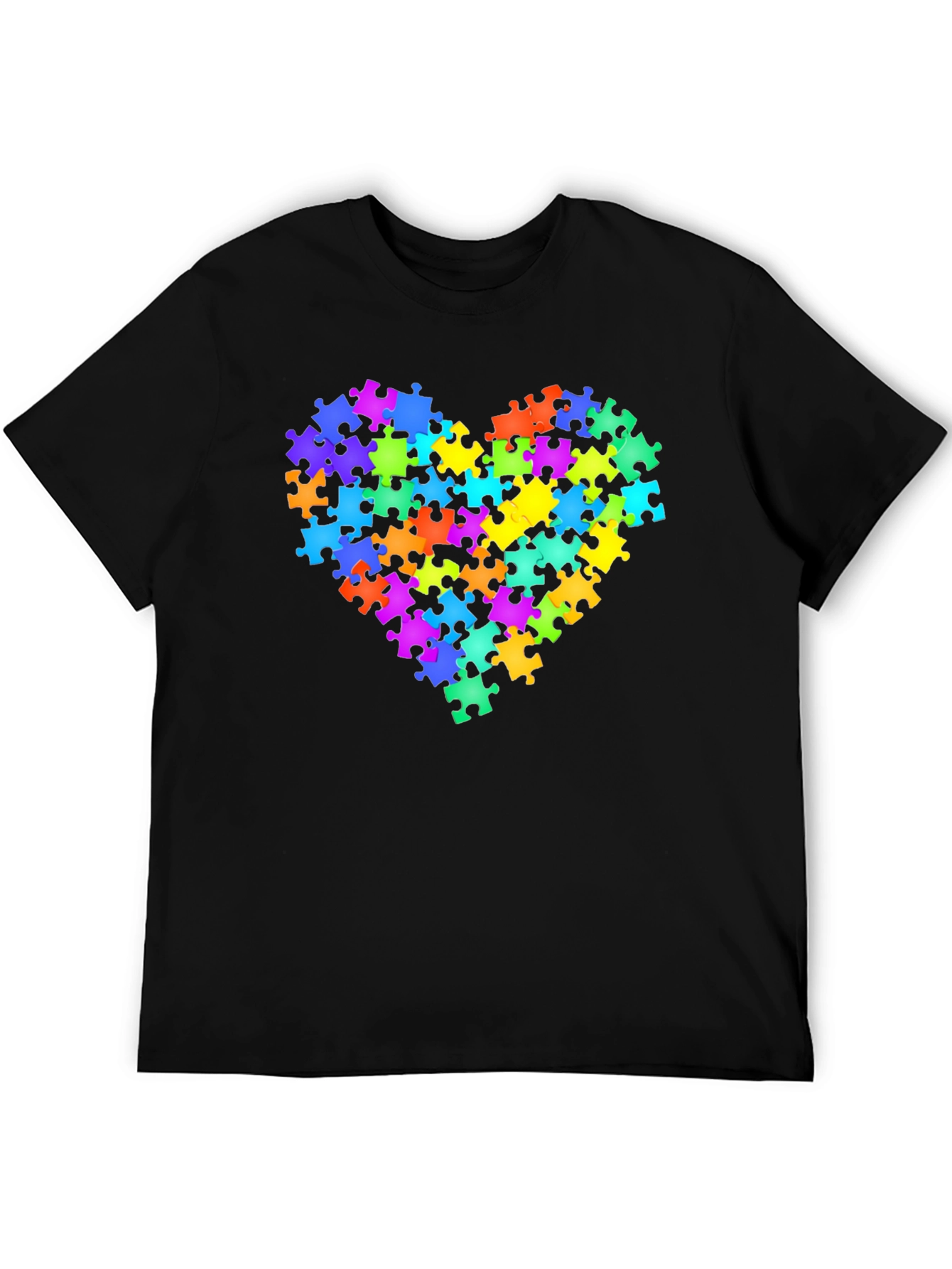 Autism Awareness Puzzle Piece Heart Graphic Tee