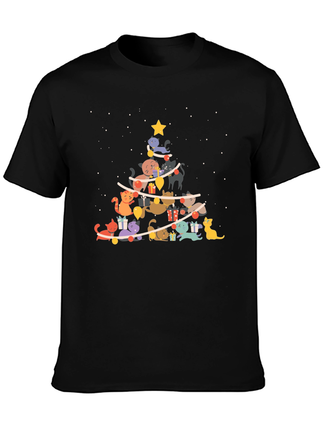 Festive Cat Christmas Tree T-Shirt