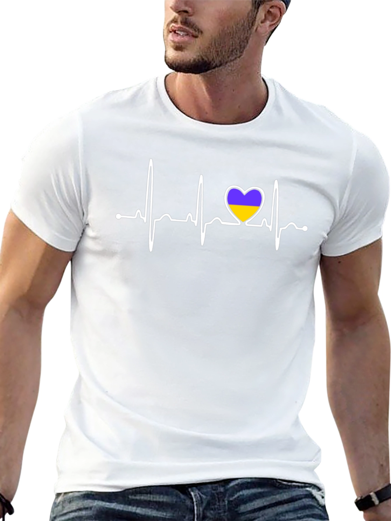 Ukraine Heartbeat T-Shirt - Stand with Ukraine