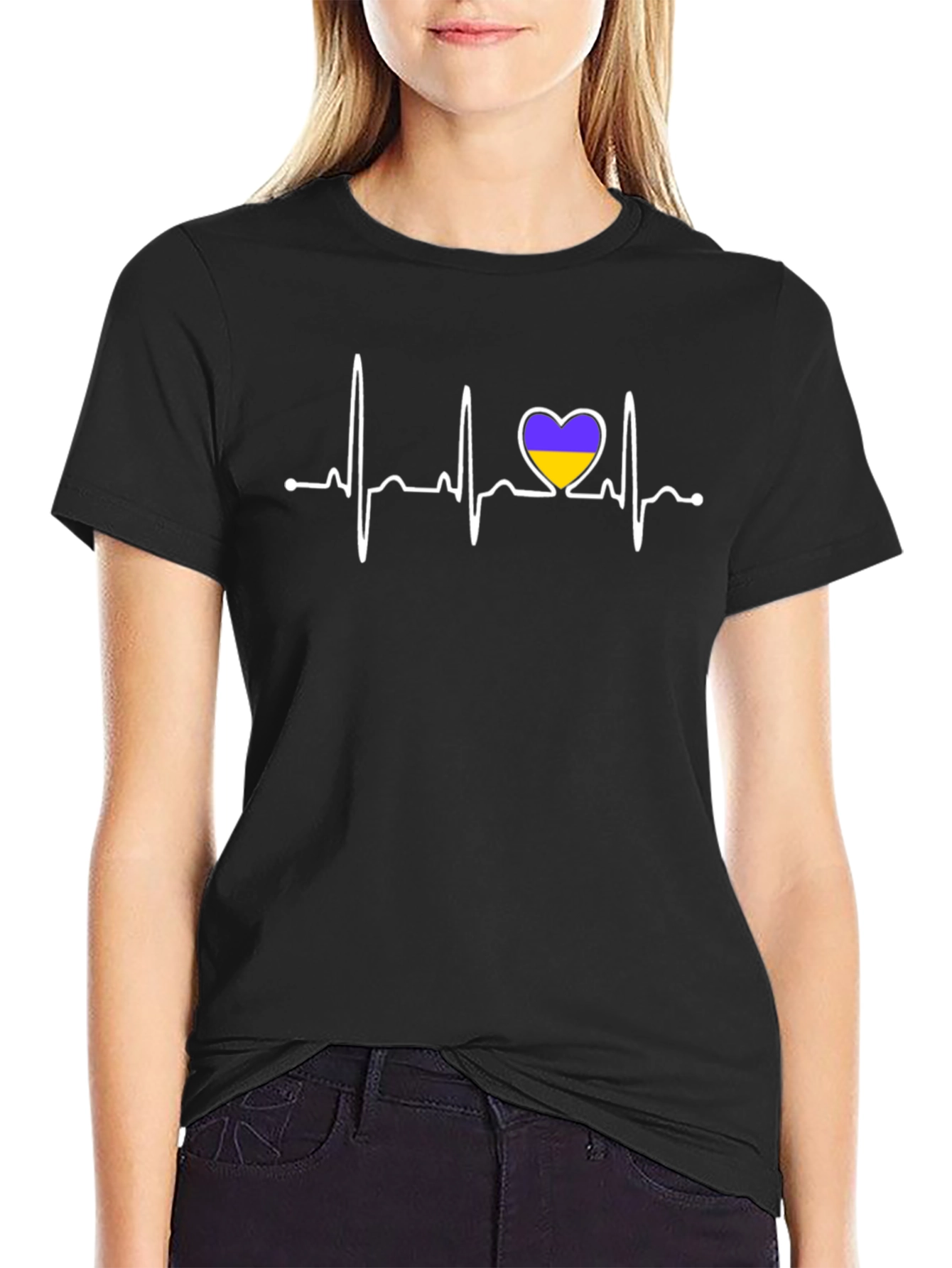 Ukraine Heartbeat T-Shirt - Stand with Ukraine