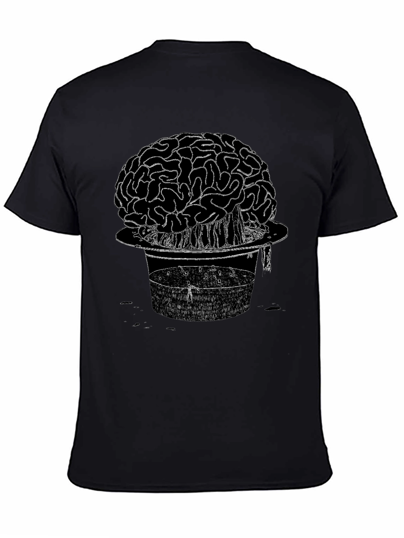 Brain & Hat Graphic T-Shirt - Unique Design Tee