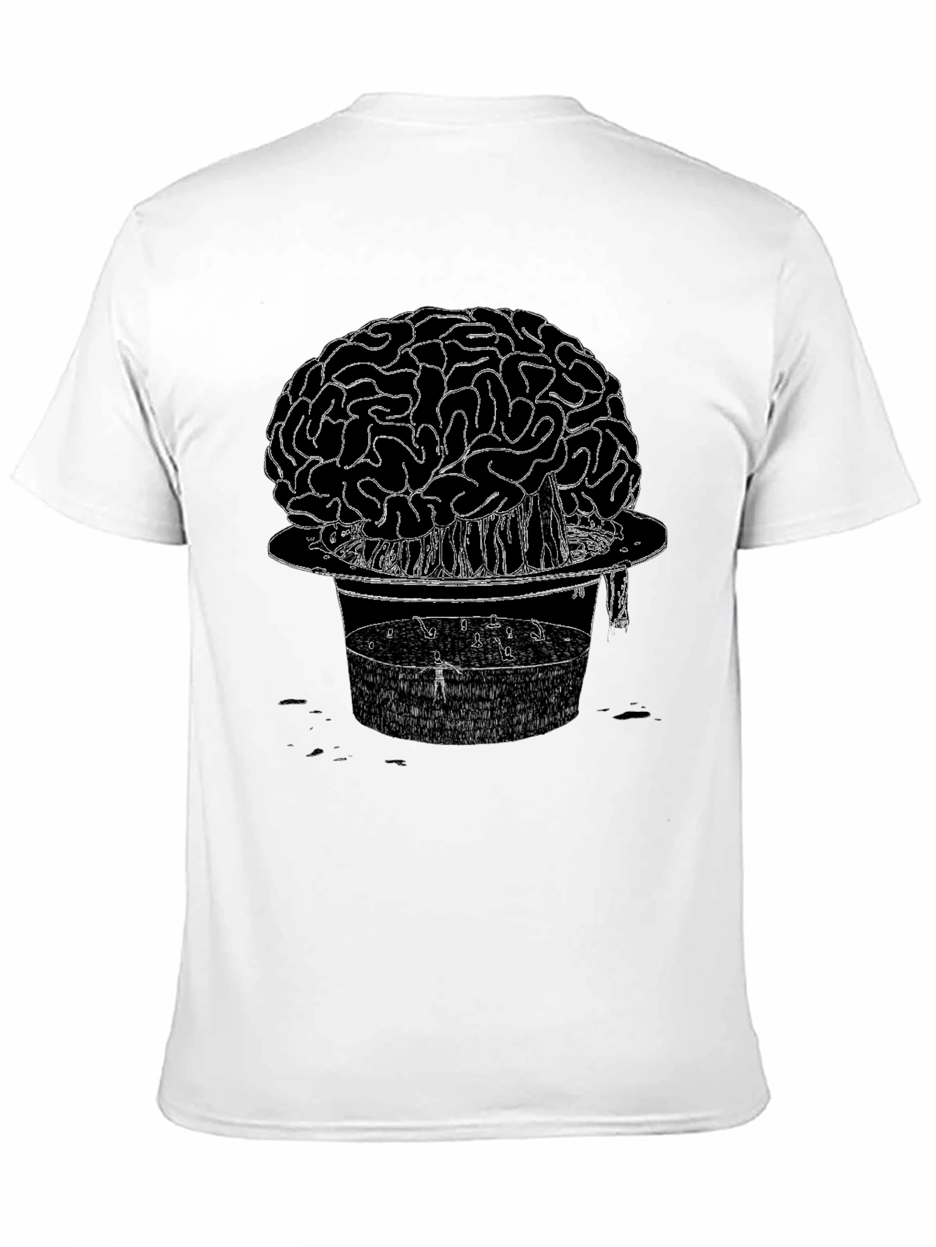 Brain & Hat Graphic T-Shirt - Unique Design Tee