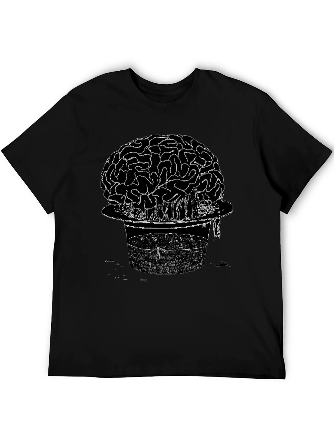 Brain & Hat Graphic T-Shirt - Unique Design Tee
