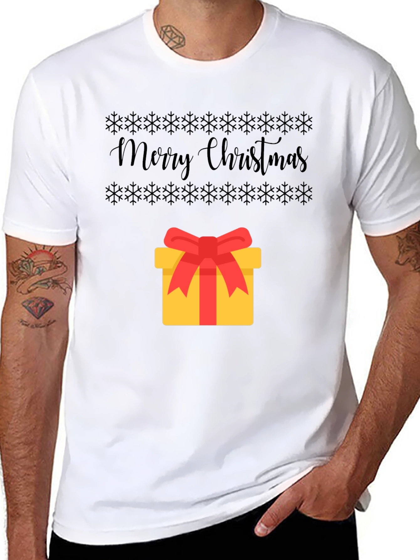 Festive Merry Christmas Gift Graphic Tee