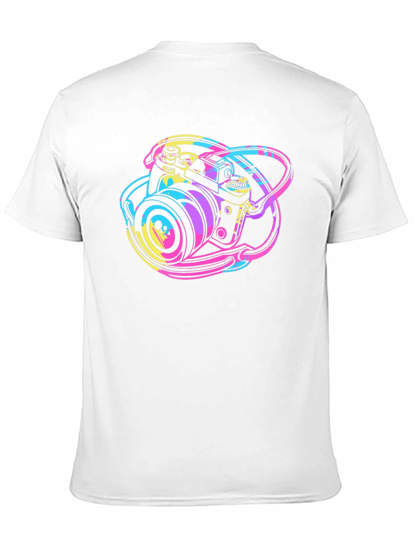 Retro Camera Graphic Tee - Black Cotton