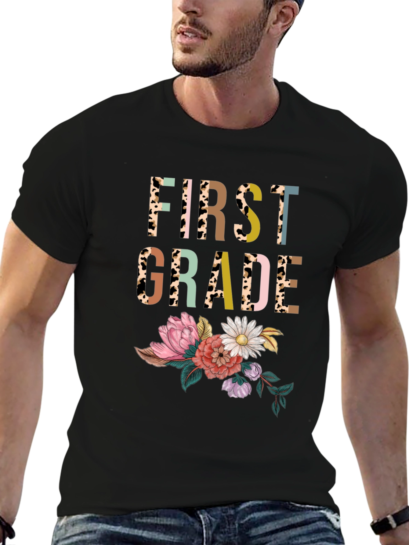 First Grade Floral Teacher Shirt