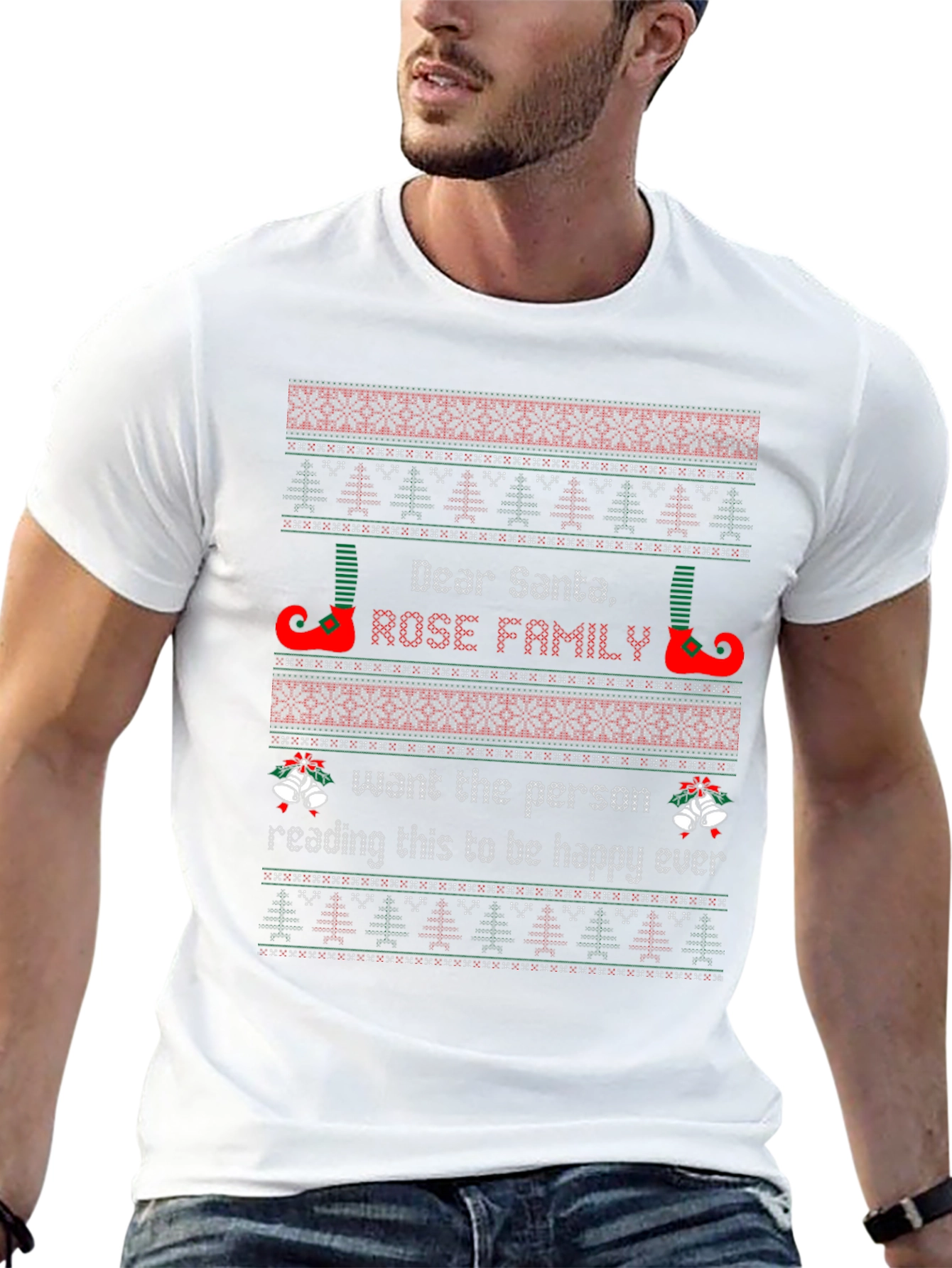 Dear Santa Rose Family Christmas T-Shirt Holiday Gift