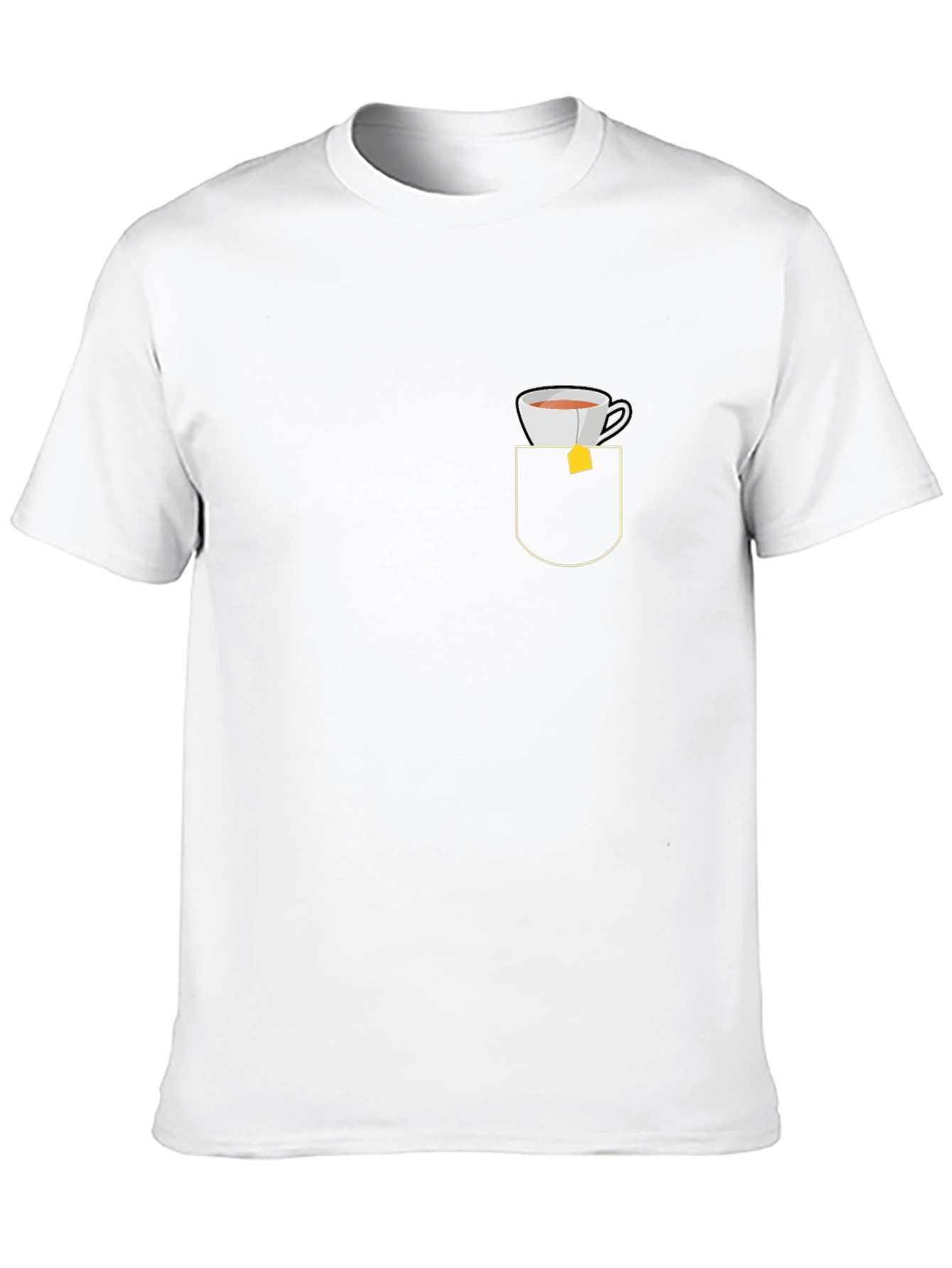 Tea Cup in Pocket Graphic T-Shirt - Relaxed Fit