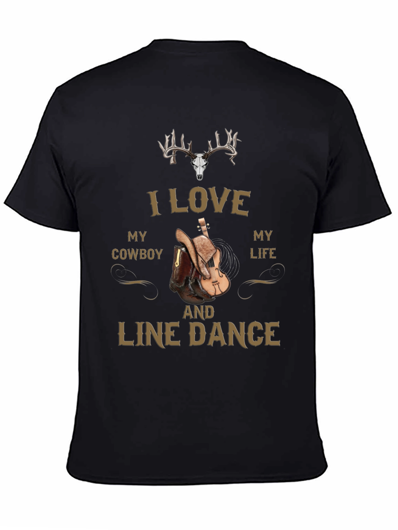 I Love My Cowboy and Line Dance Graphic Tee