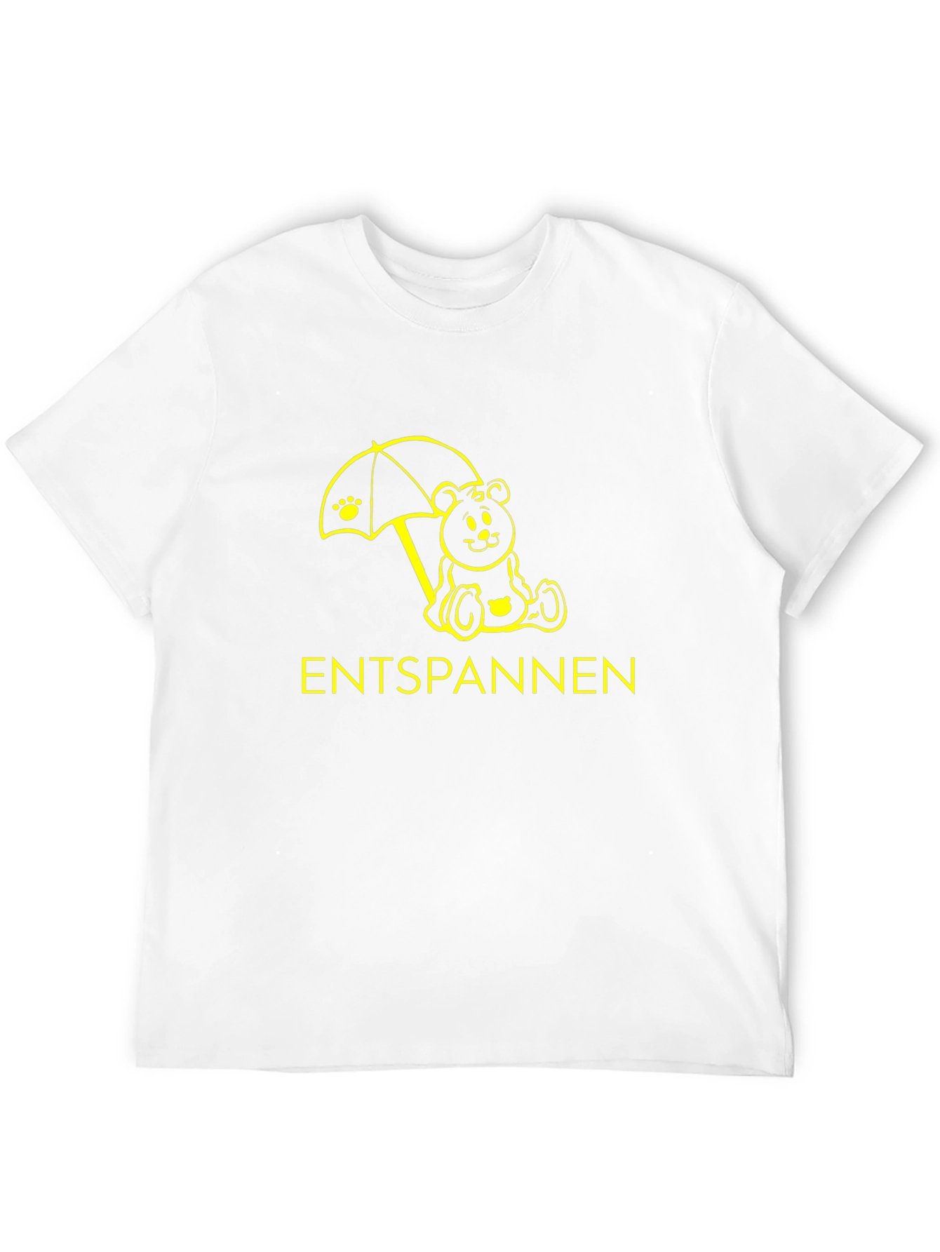 Entspannen Bear Under Umbrella Black Graphic T-Shirt
