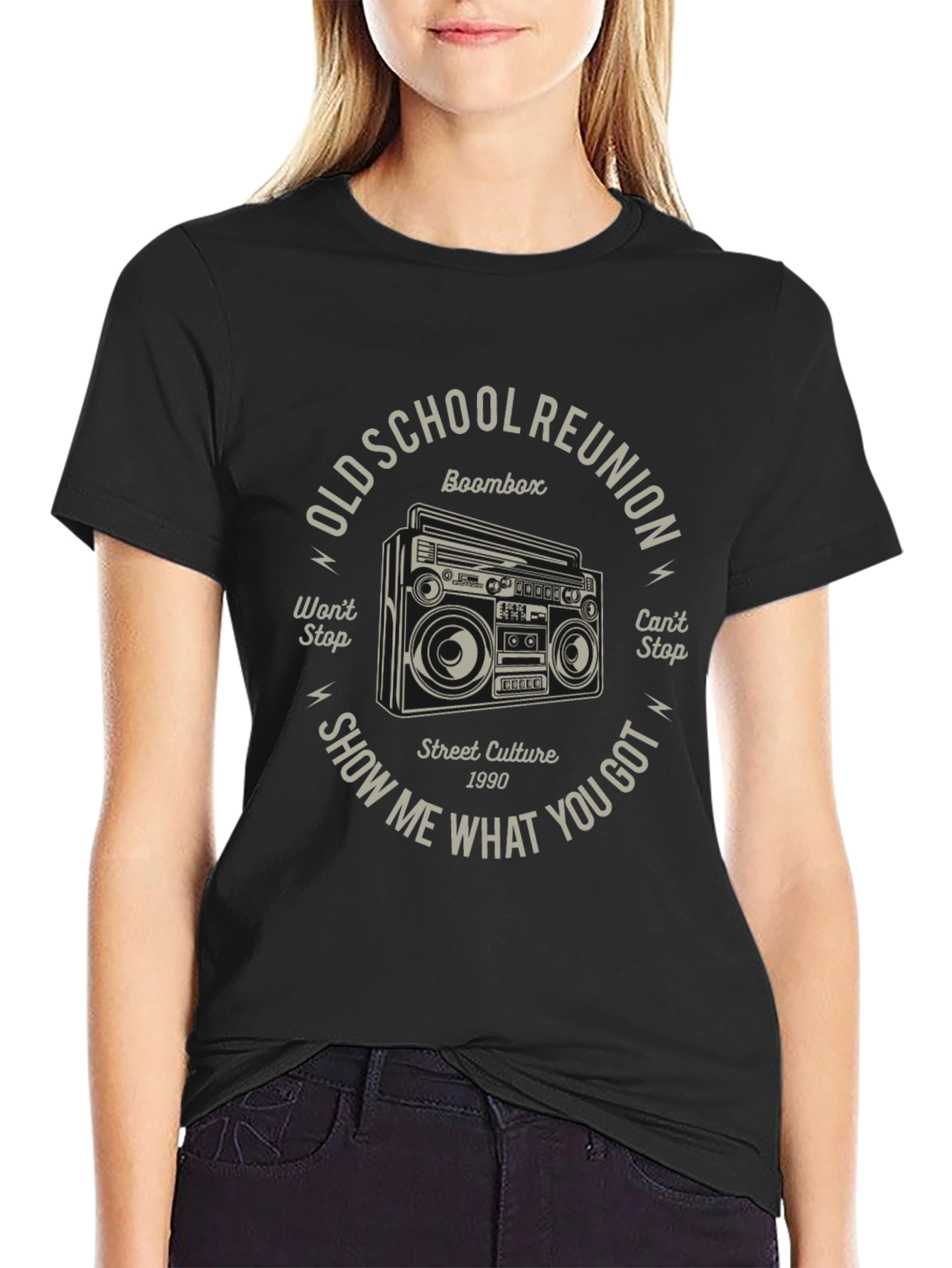 Old School Reunion Boombox Graphic T-Shirt