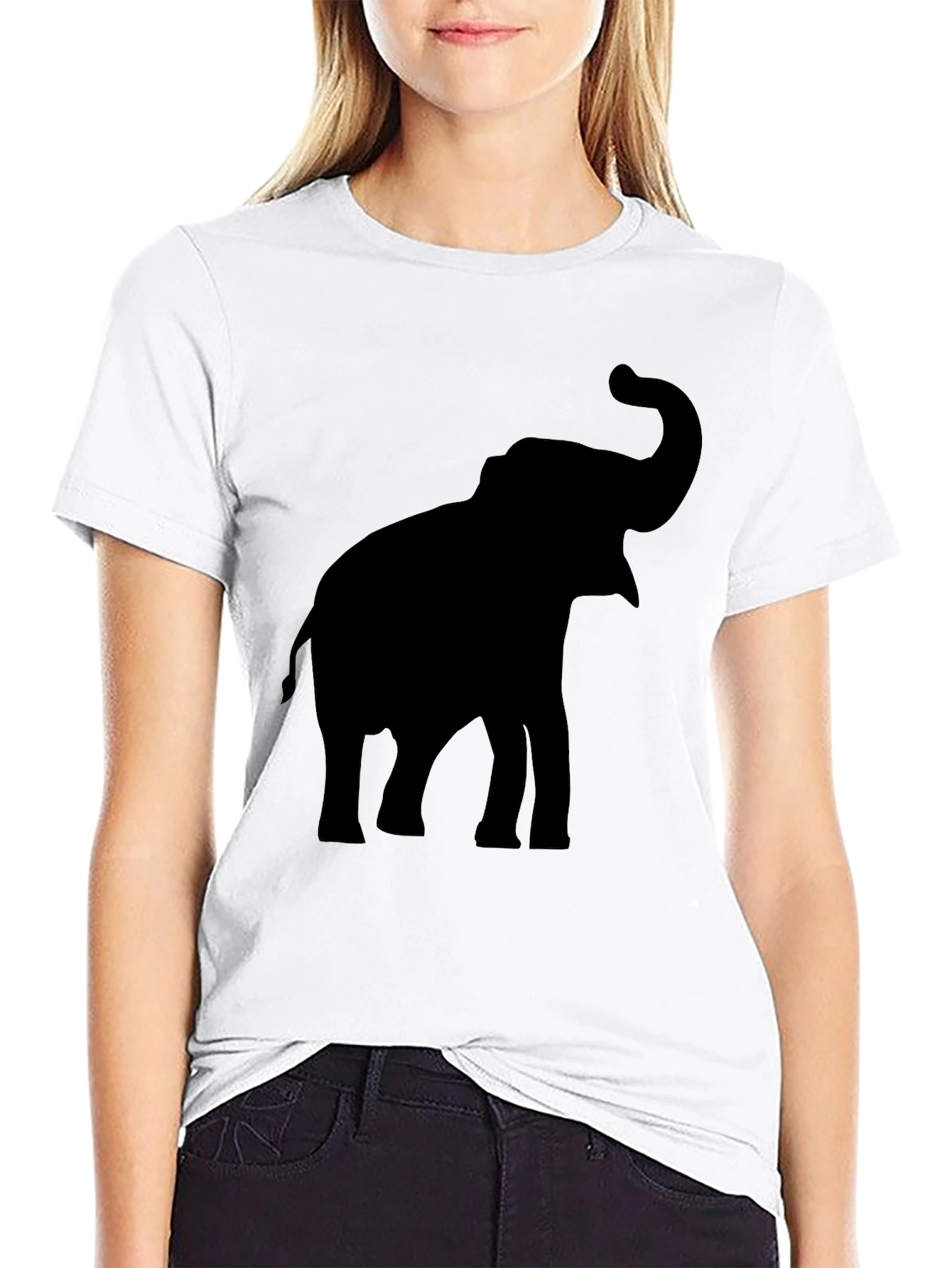 Elephant Silhouette Black T-Shirt