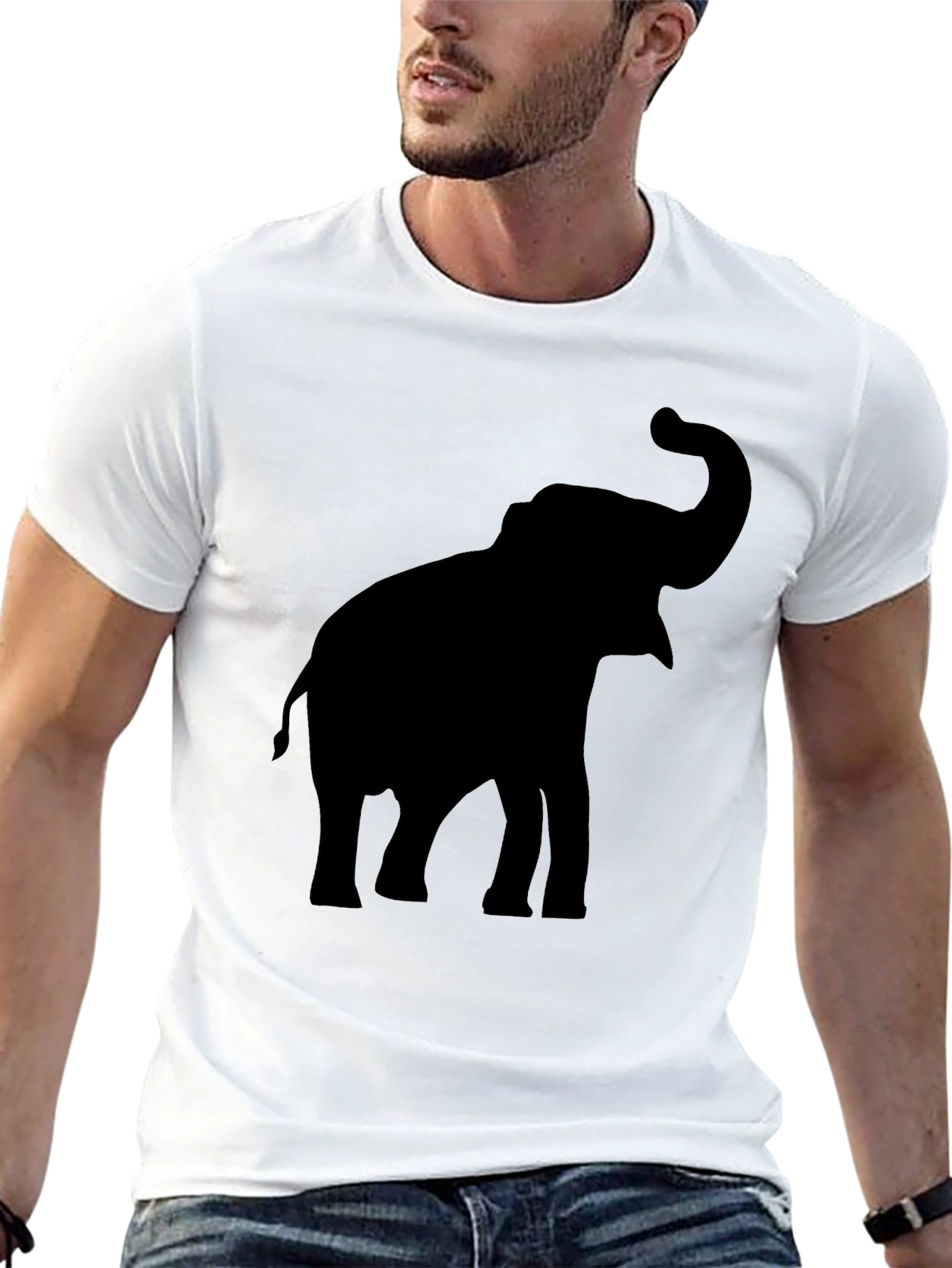 Elephant Silhouette Black T-Shirt