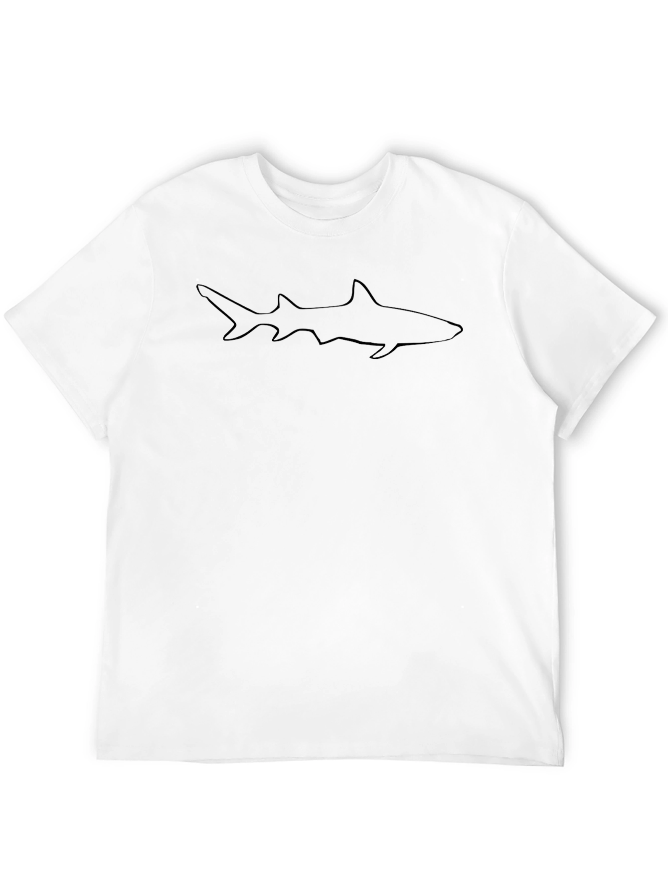 Shark Outline Black T-Shirt - Modern Casual Tee