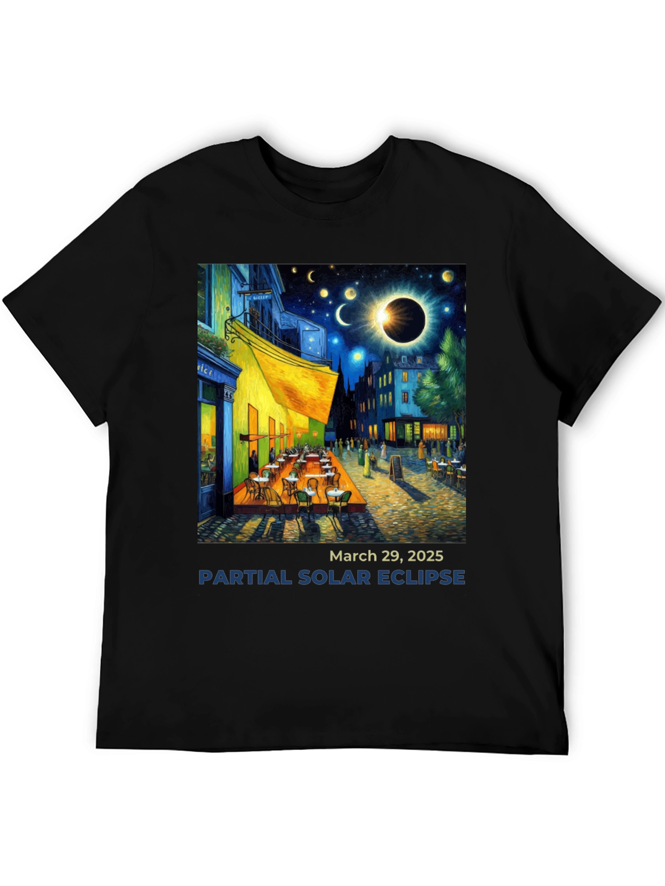 Solar Eclipse Art T-Shirt - March 29 2025