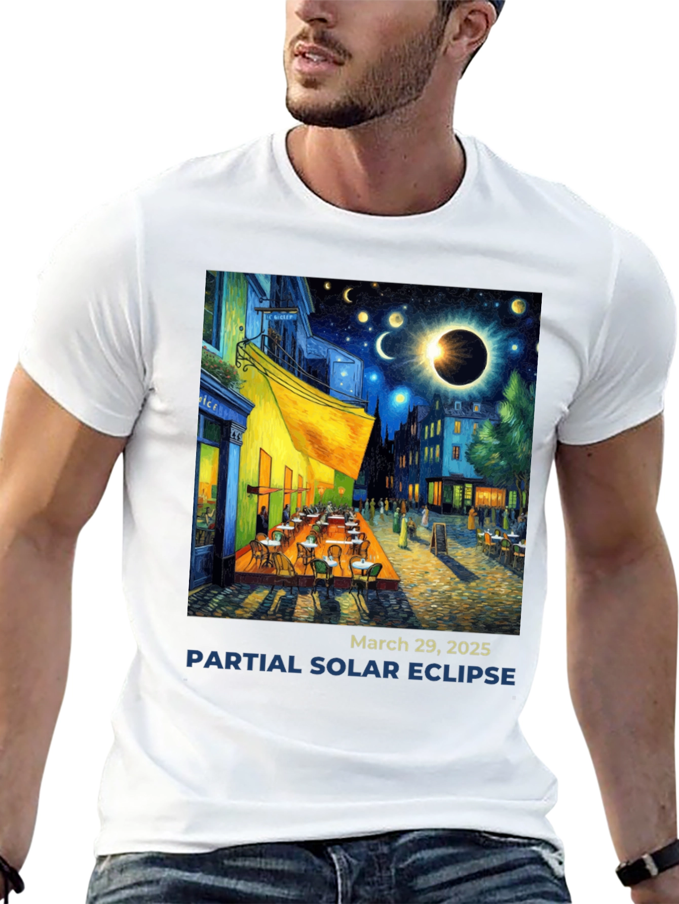 Solar Eclipse Art T-Shirt - March 29 2025