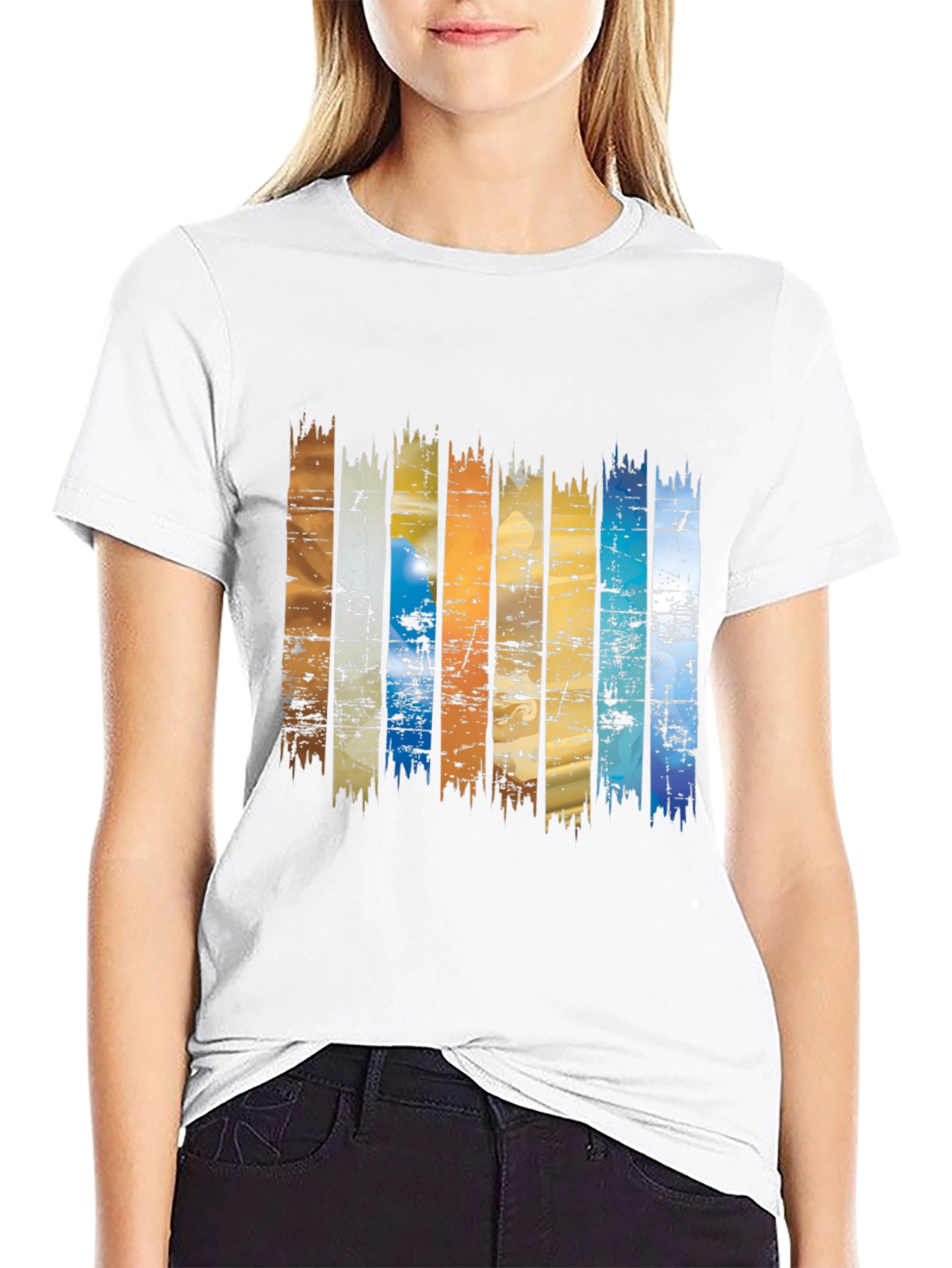 Retro Stripe Graphic Tee - Black