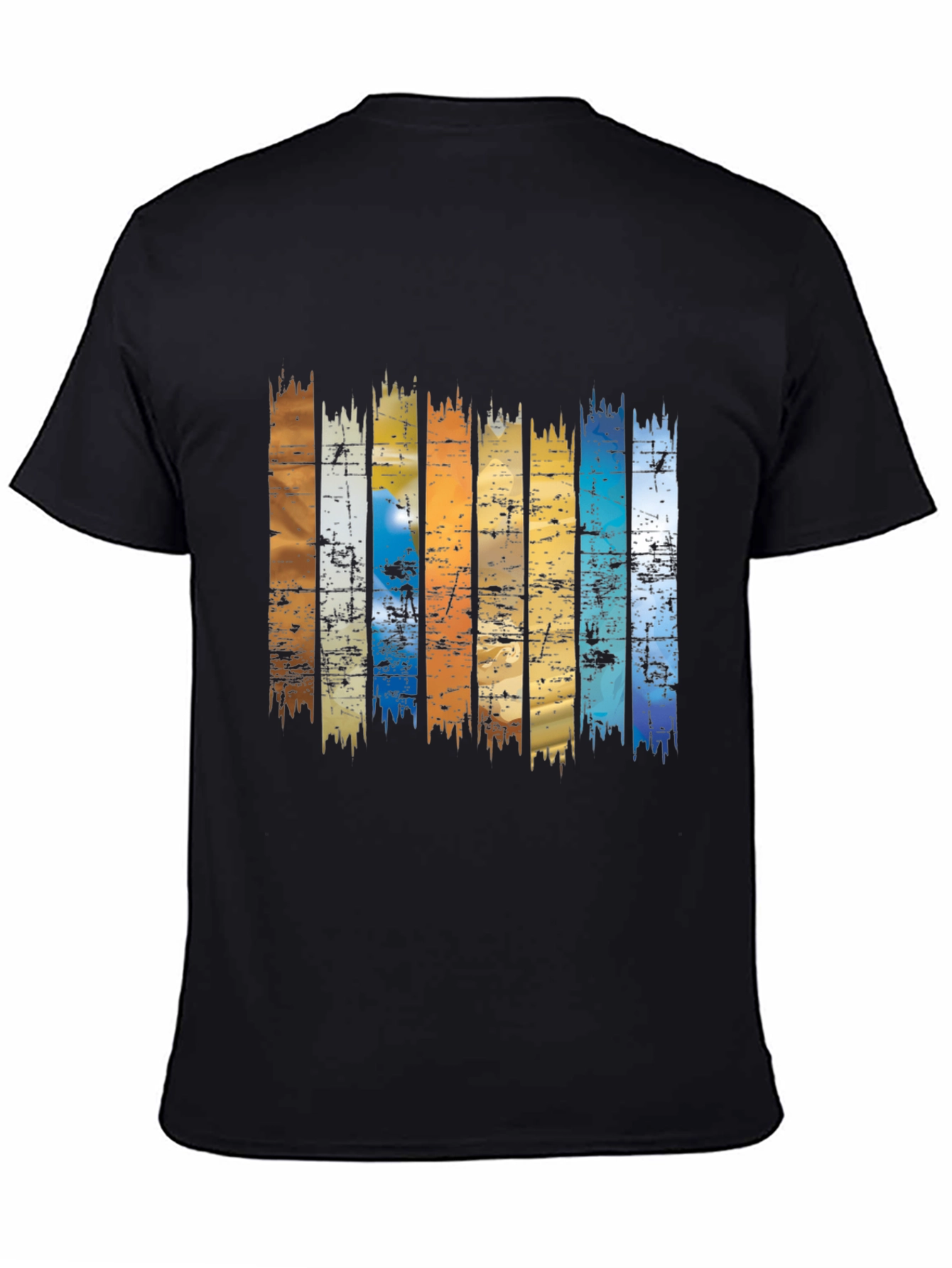 Retro Stripe Graphic Tee - Black