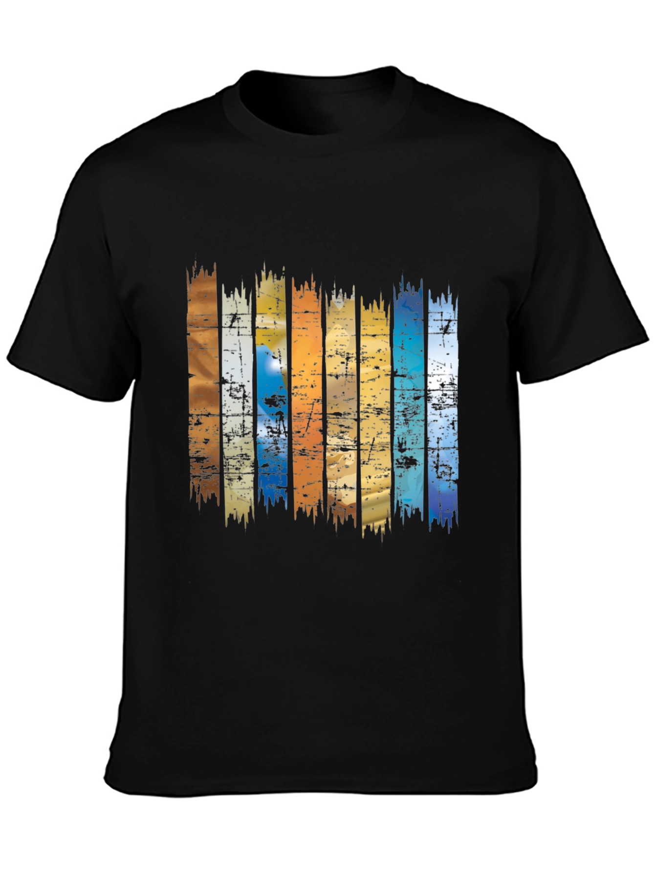 Retro Stripe Graphic Tee - Black