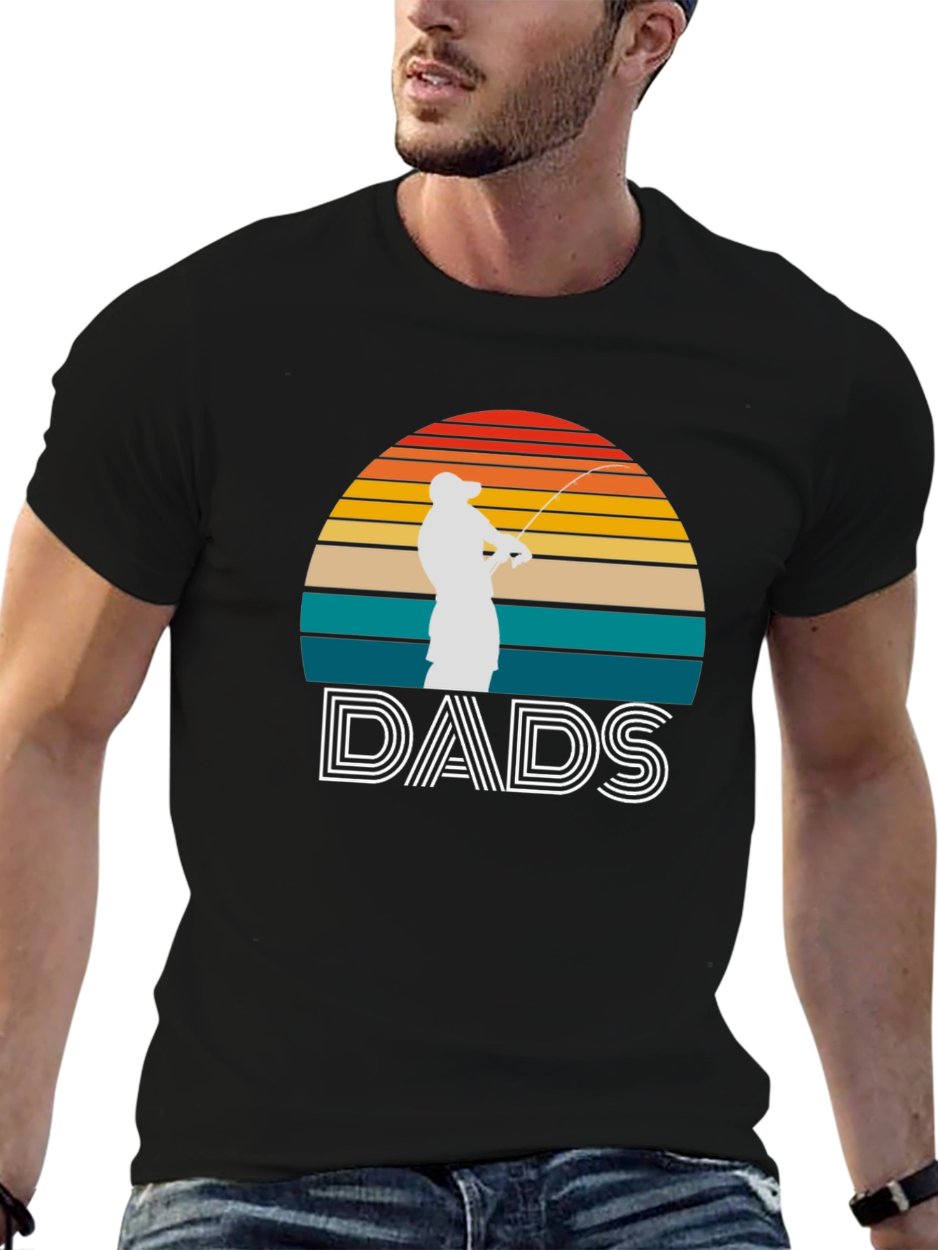 Dads Fishing Sunset Graphic Tee - Fathers Day Gift