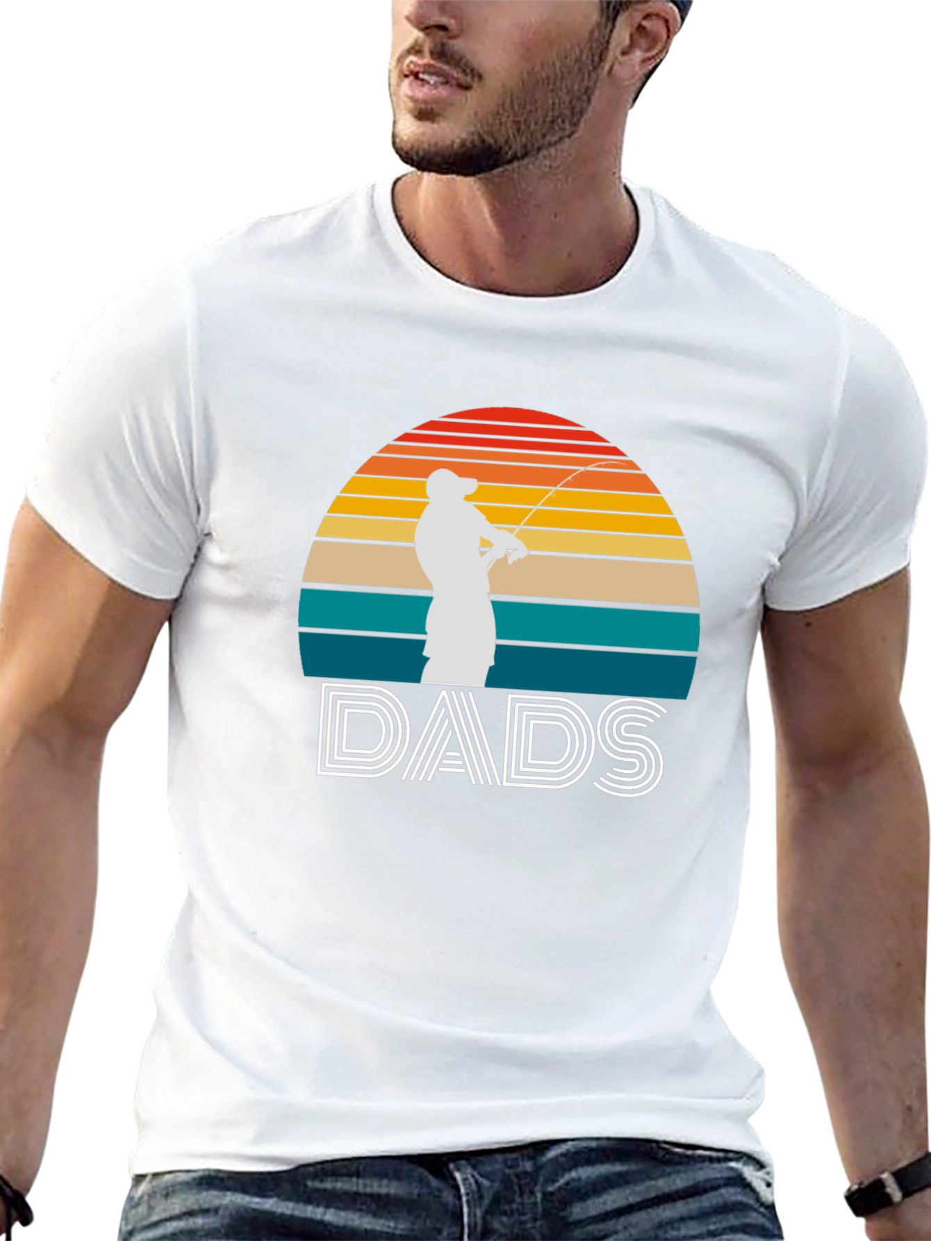 Dads Fishing Sunset Graphic Tee - Fathers Day Gift