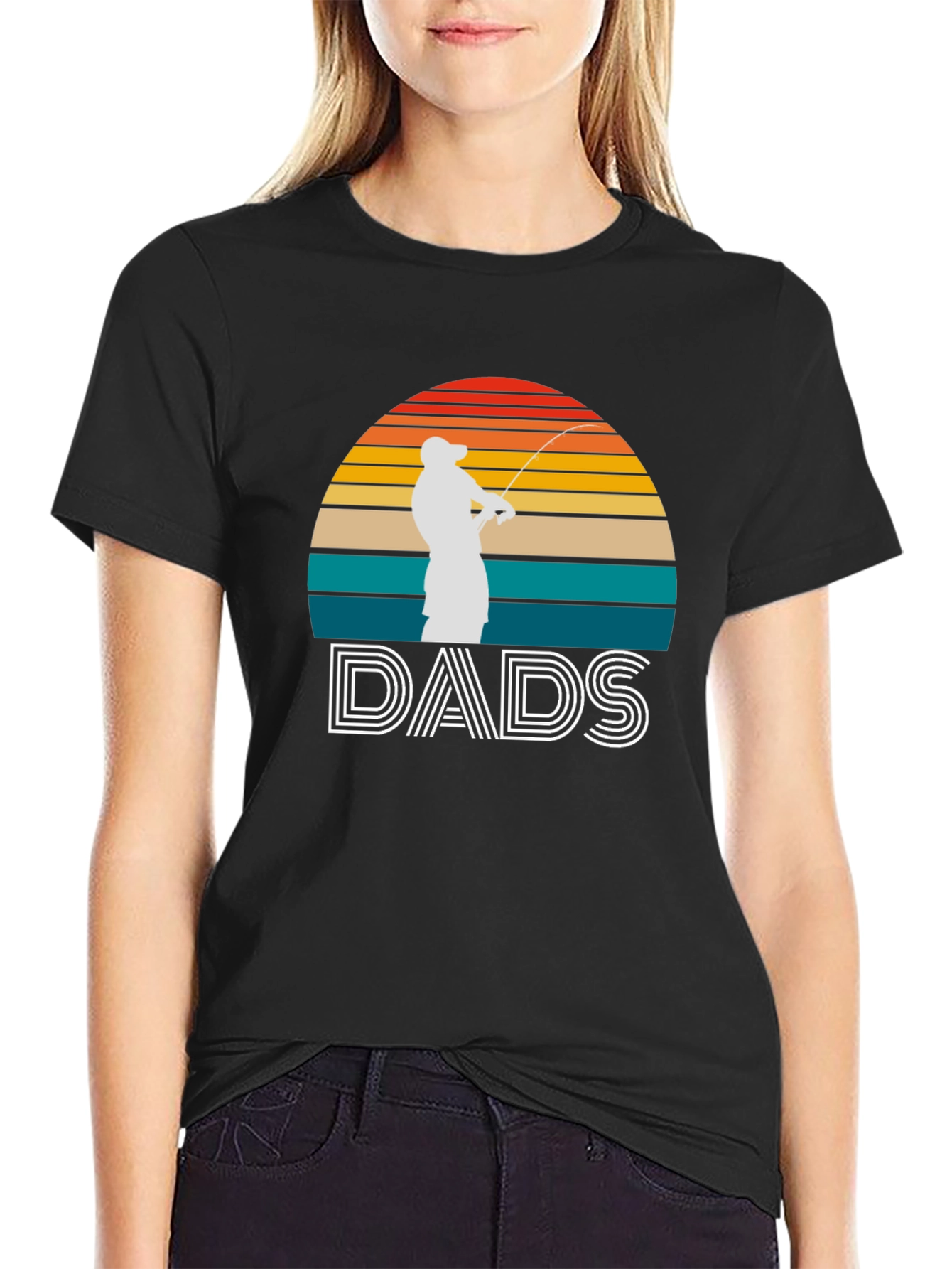 Dads Fishing Sunset Graphic Tee - Fathers Day Gift