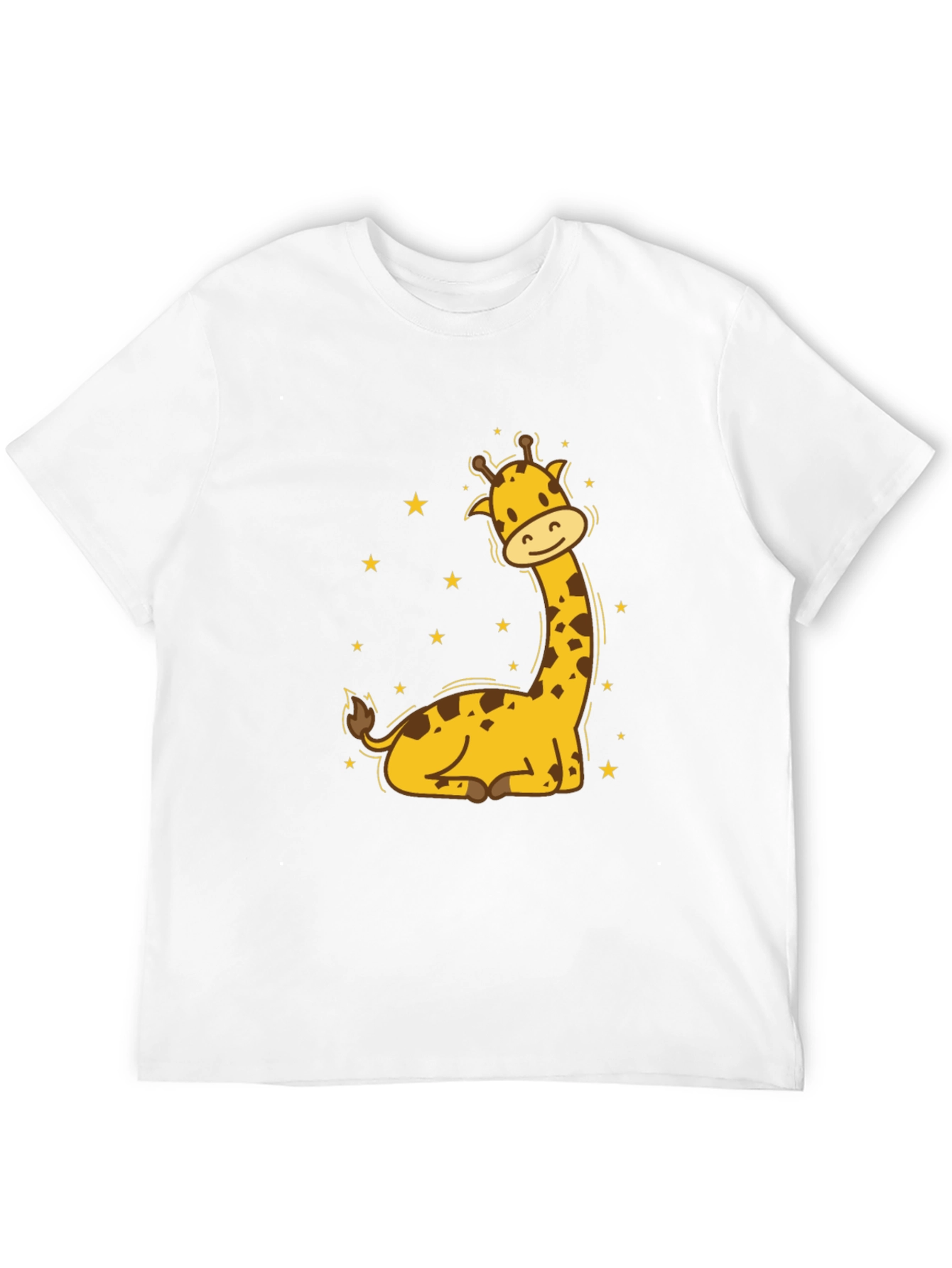 Cute Giraffe Graphic Tee - Mens Black T-Shirt