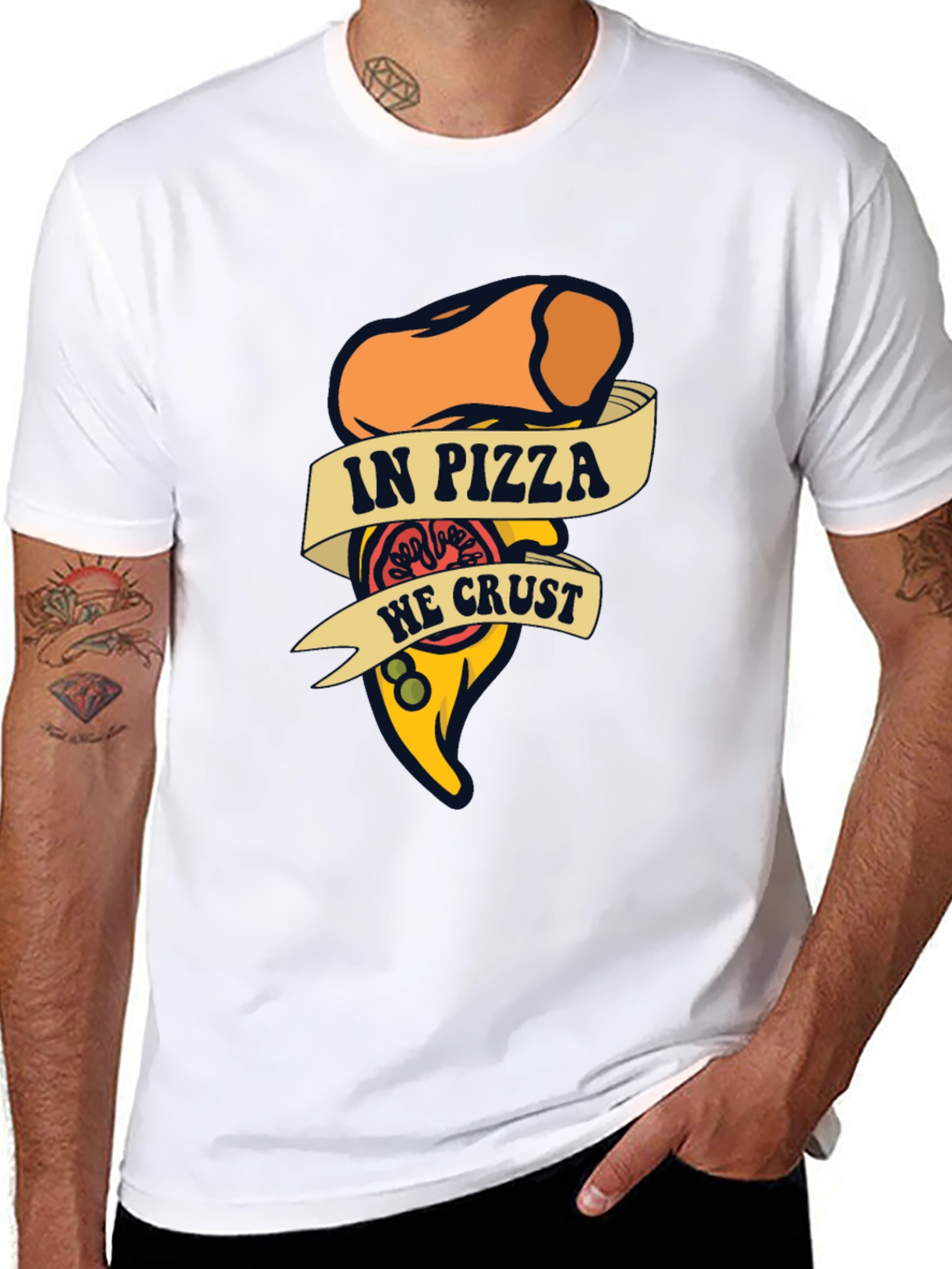 In Pizza We Crust Funny Graphic T-Shirt