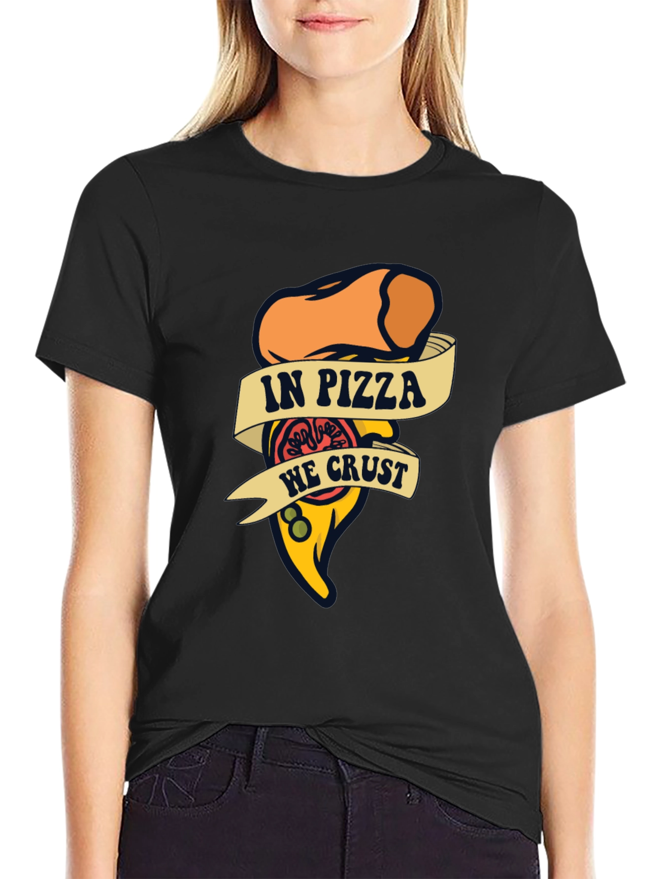 In Pizza We Crust Funny Graphic T-Shirt
