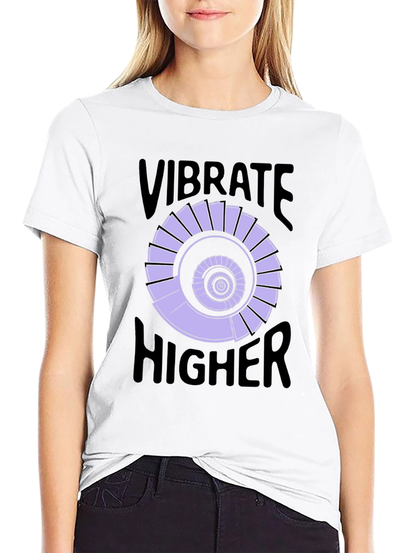 Vibrate Higher Black Graphic Tee Shirt
