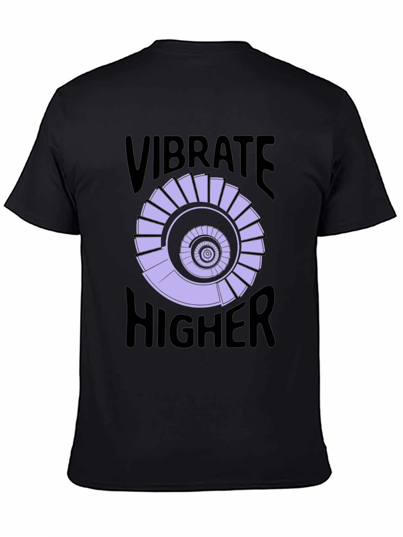 Vibrate Higher Black Graphic Tee Shirt