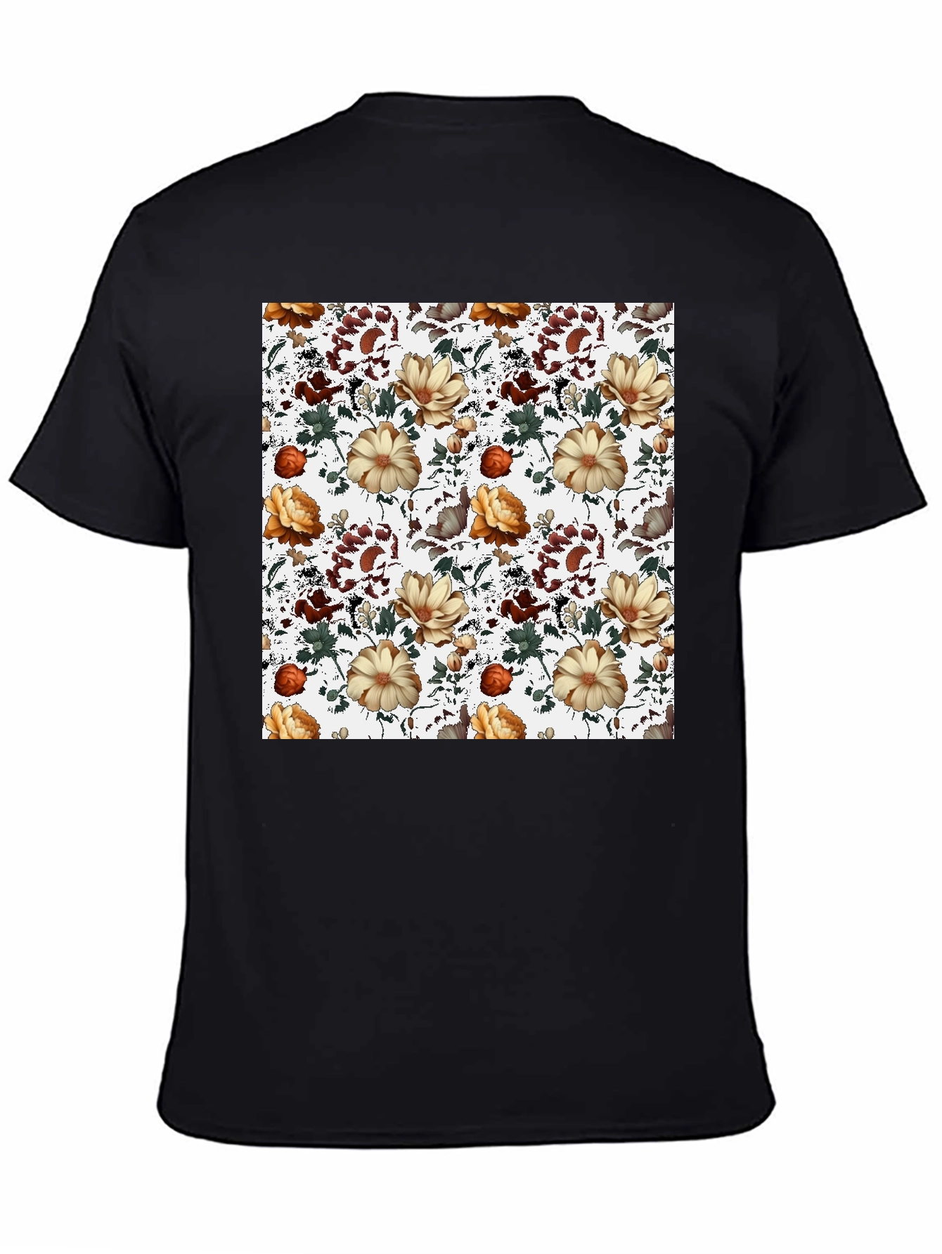 Floral Pattern Print Crew Neck T-Shirt