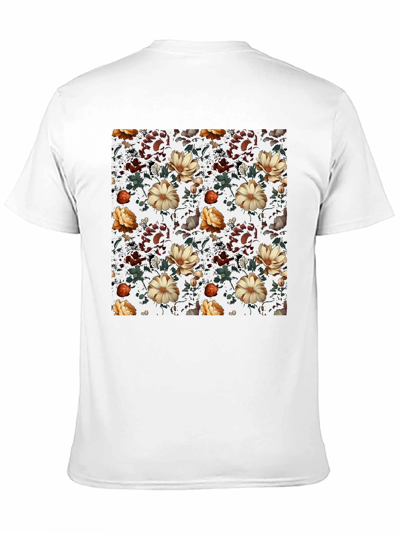 Floral Pattern Print Crew Neck T-Shirt