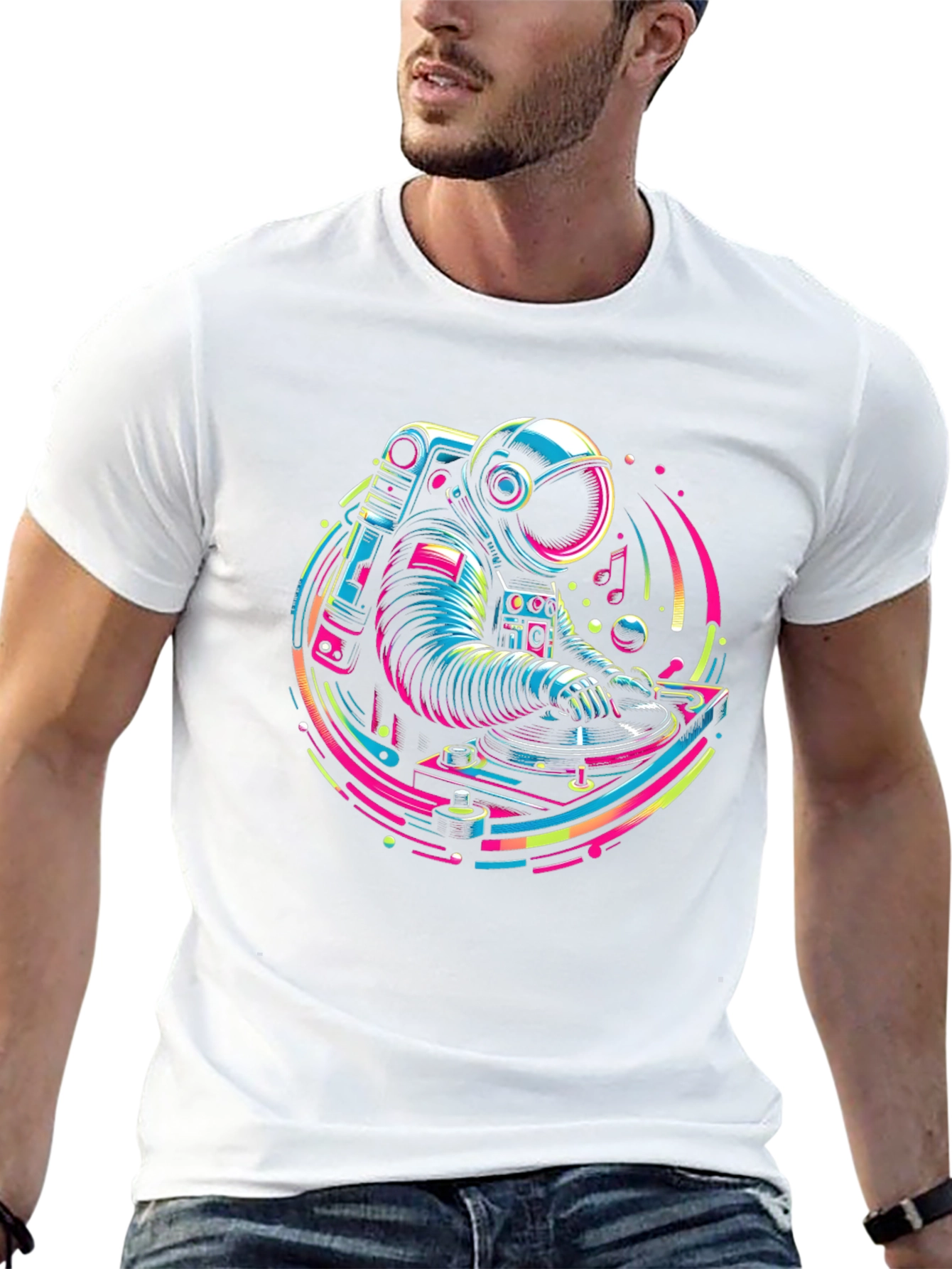 Astronaut DJ Graphic Tee - Cosmic Turntable